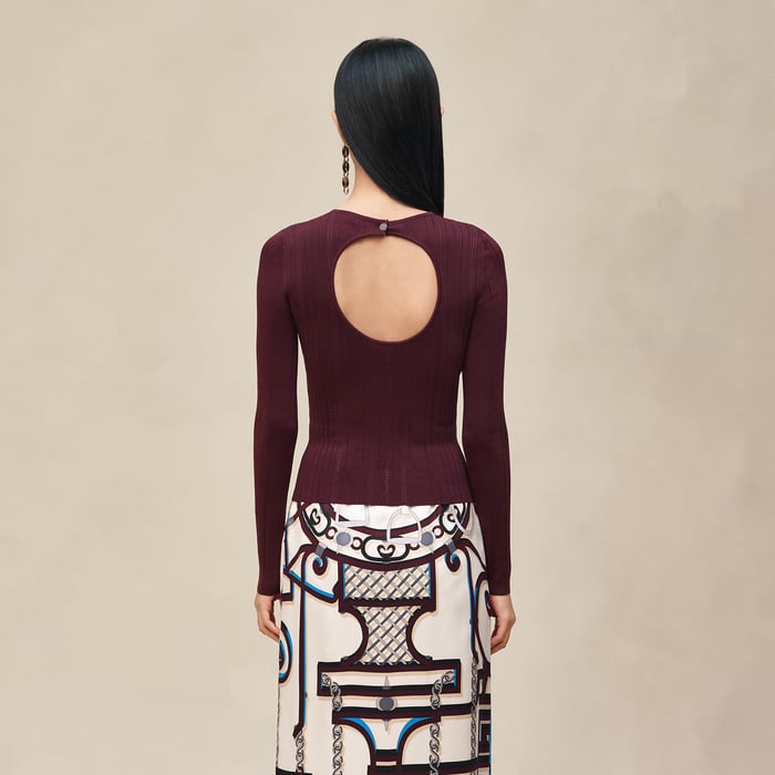 Rouge Bordeaux "l'Enseigne Du Sellier" Long-sleeve Sweater