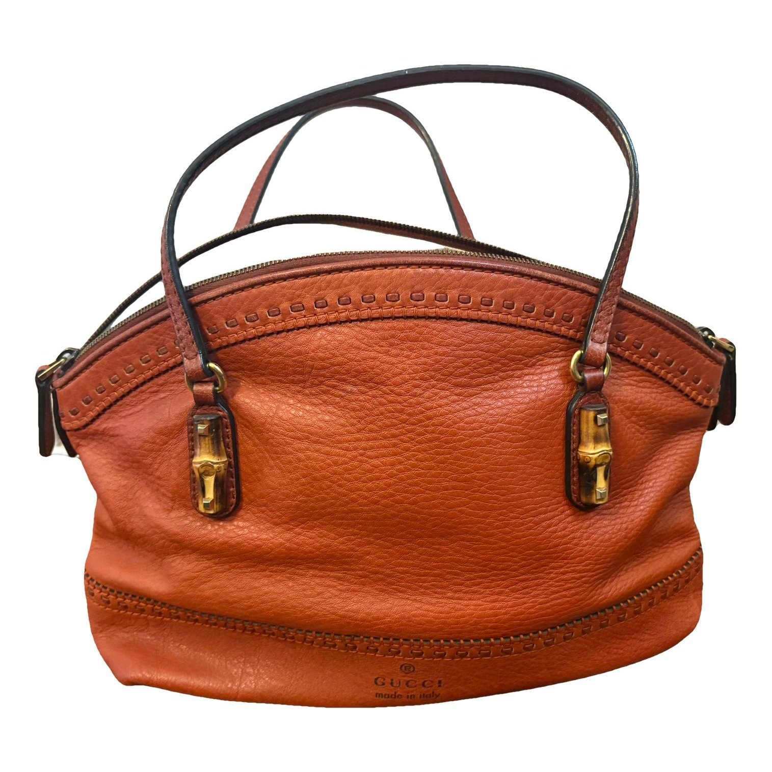Bamboo leather handbag