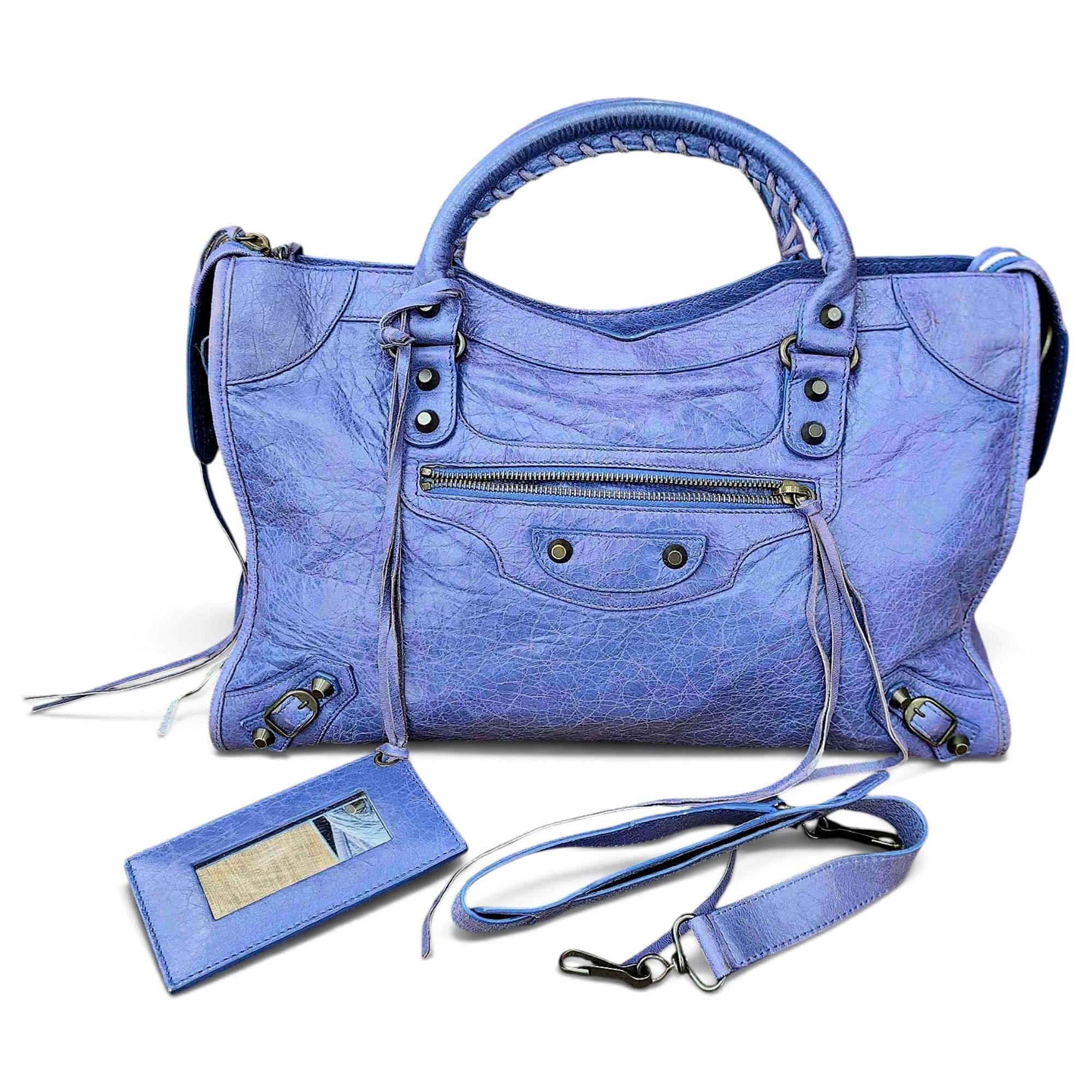 City leather handbag