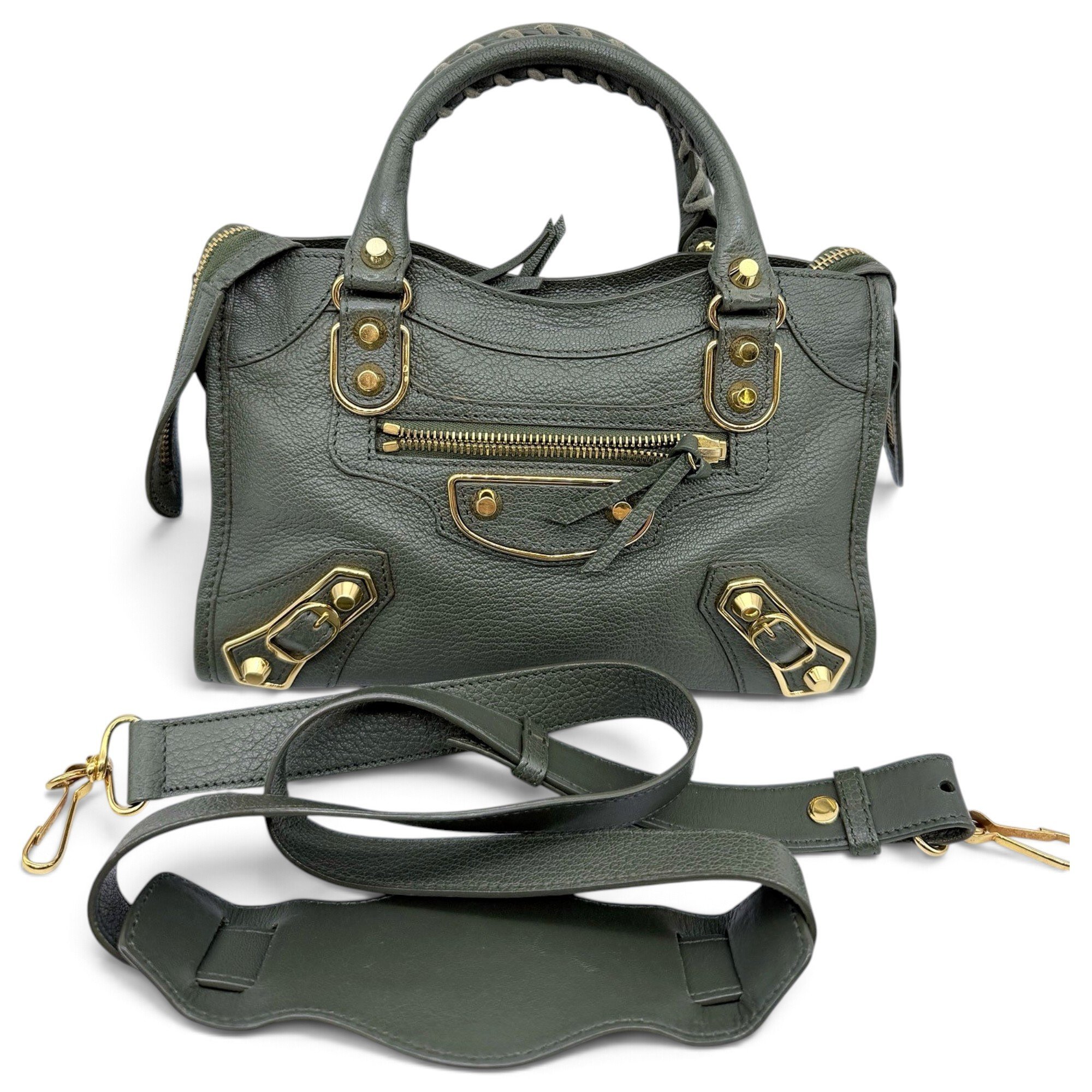 City leather handbag