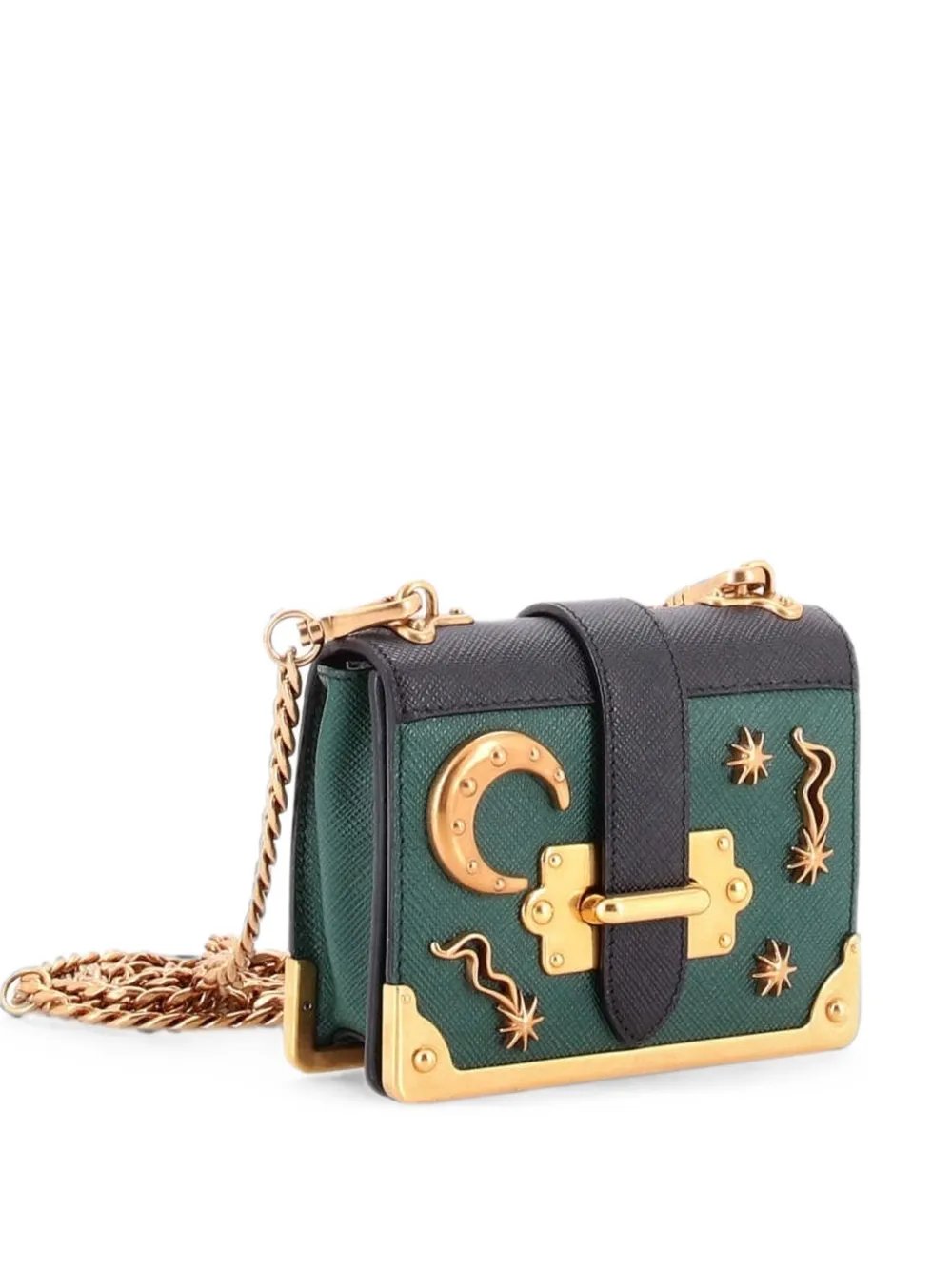Cahier Embellished Leather Micro crossbody bag