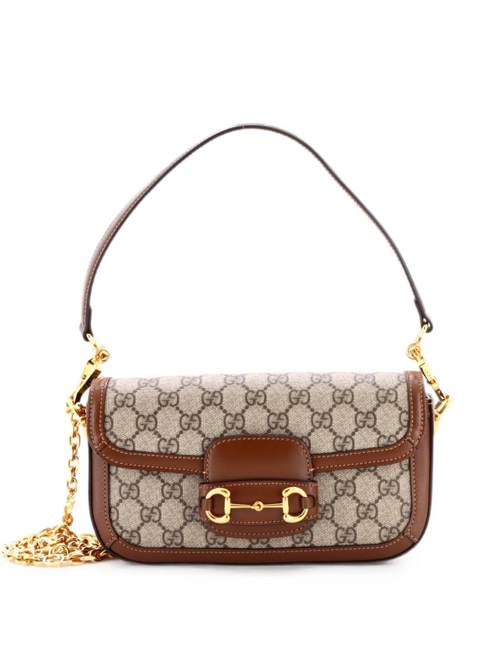 Horsebit 1955 Shoulder Bag GG Coated Canvas with Leather East West crossbody bag