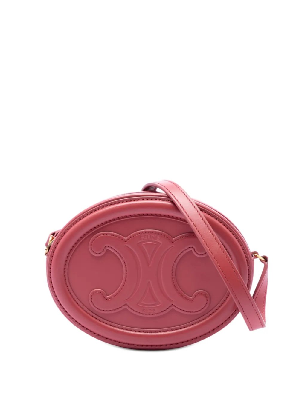 2022 Small Calfskin Cuir Triomphe Oval crossbody bag
