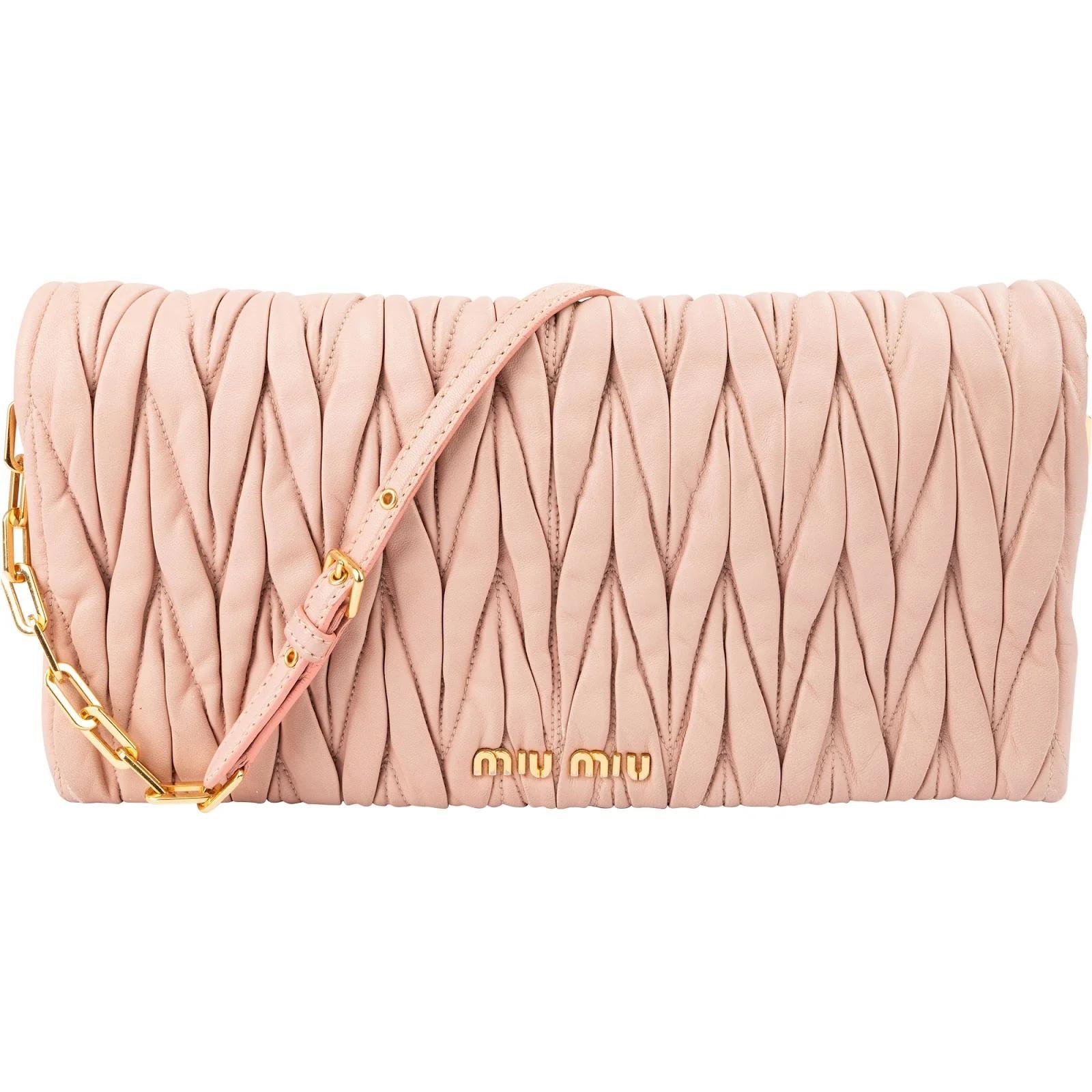 Matelassé leather clutch bag