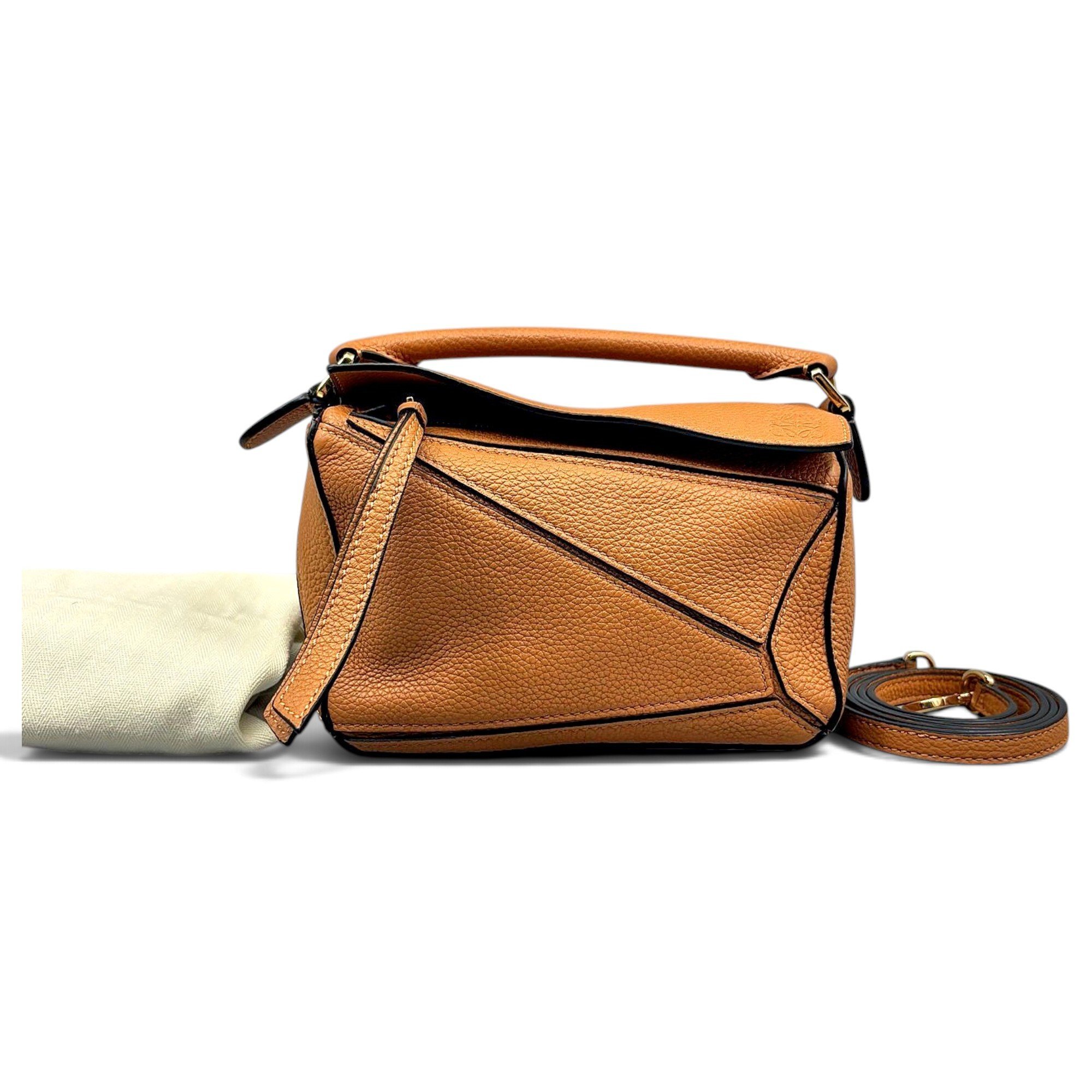 Puzzle leather handbag