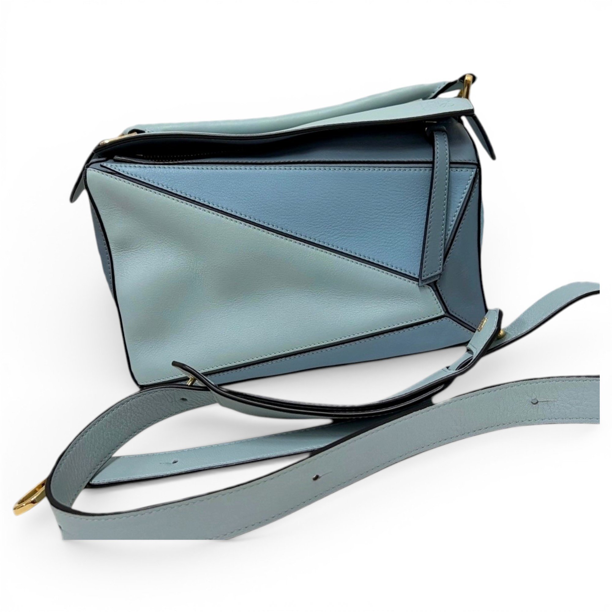 Puzzle leather handbag