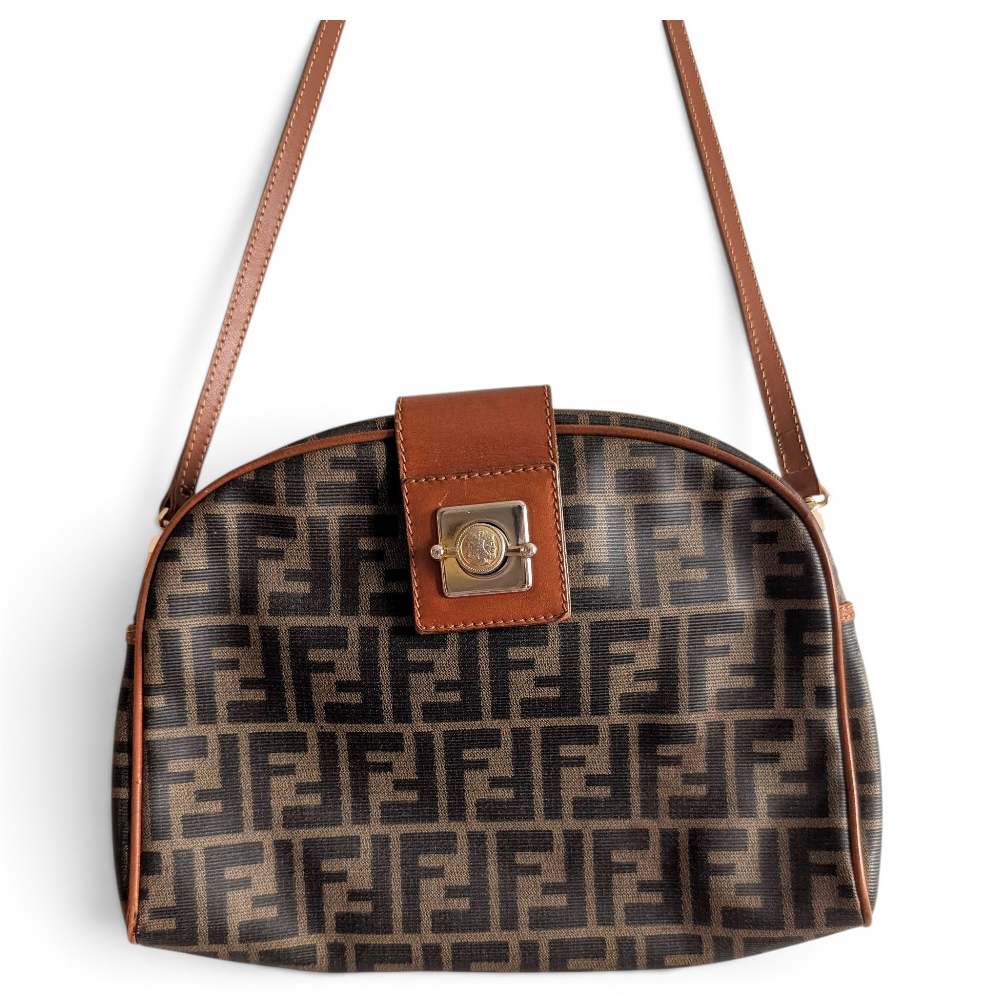 Double F leather clutch bag