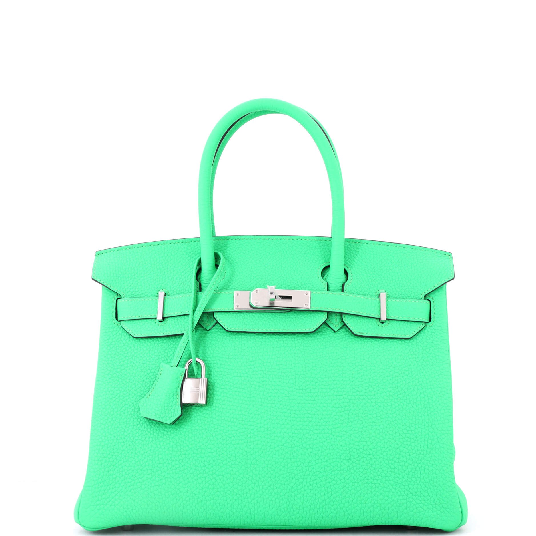 Hermes Birkin Handbag Vert Comics Togo with Palladium Hardware 30
