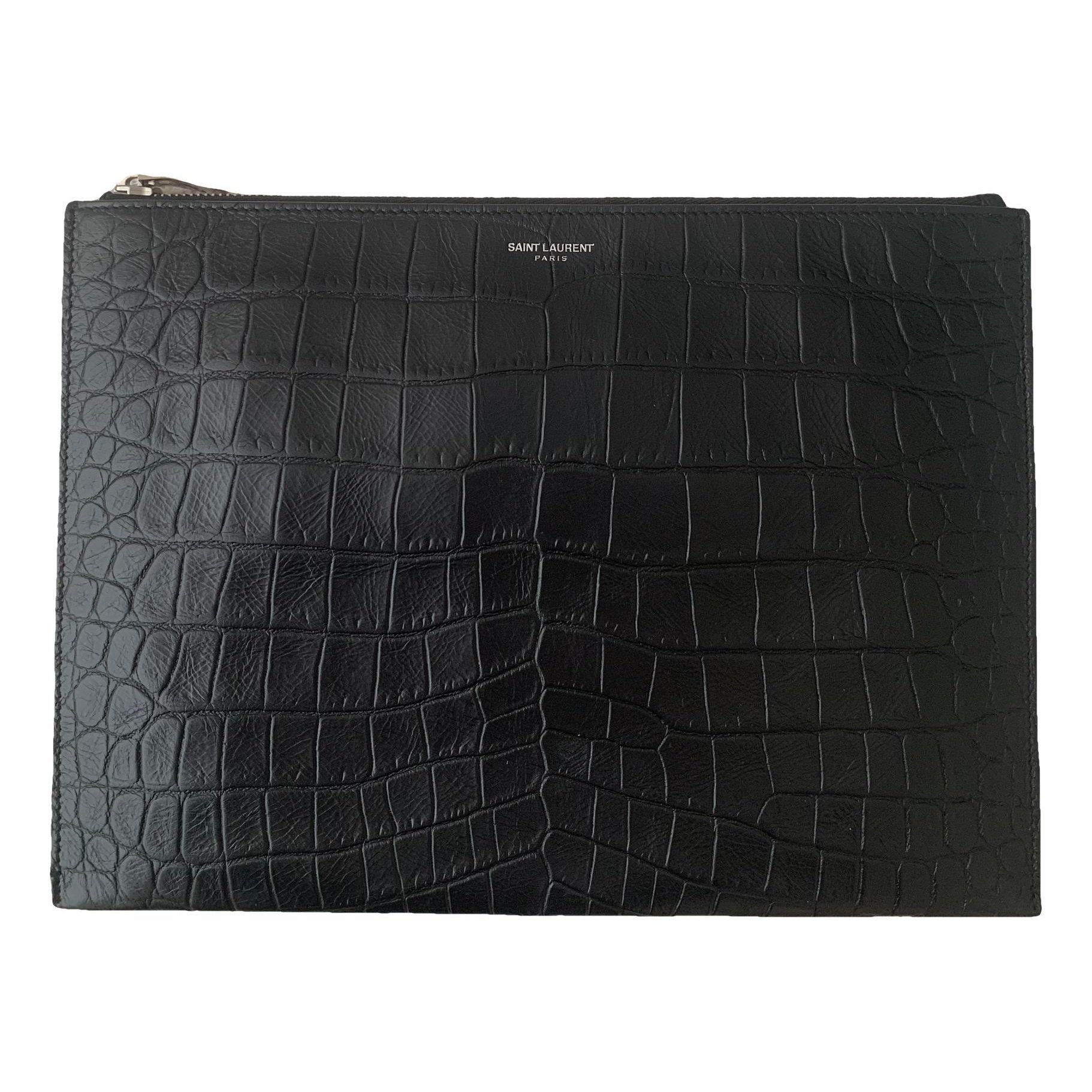 Leather clutch bag