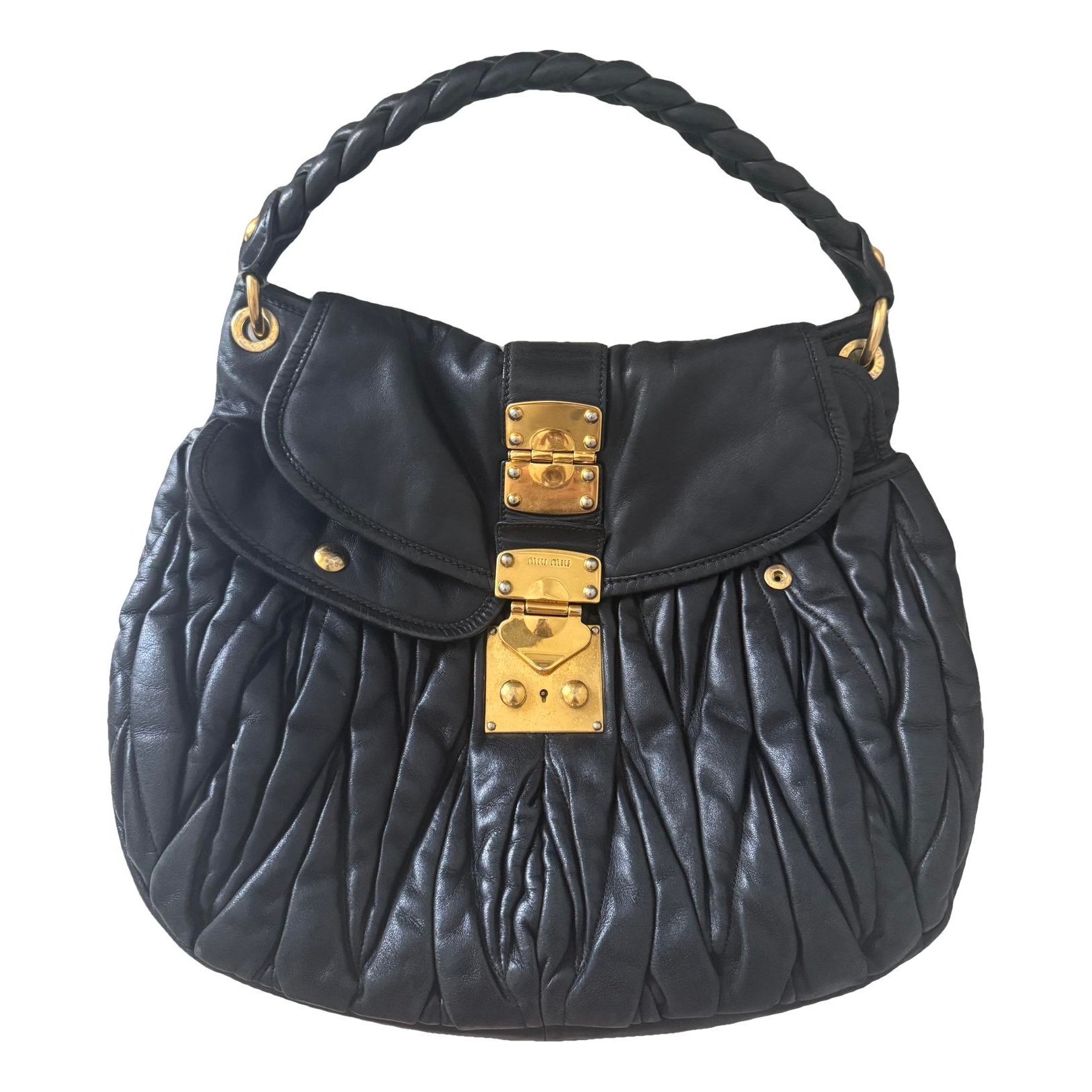 Coffer leather handbag