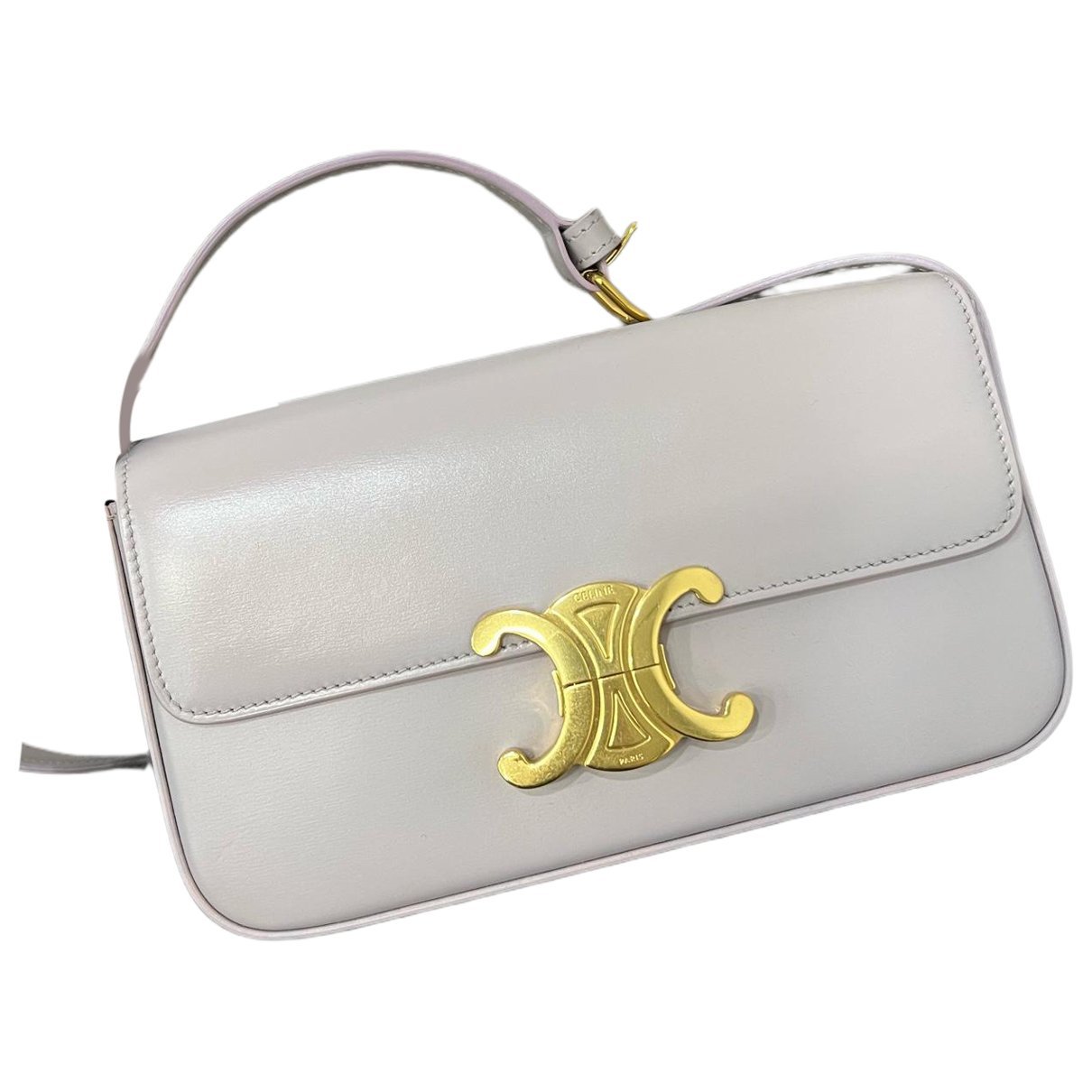 Triomphe chain leather handbag