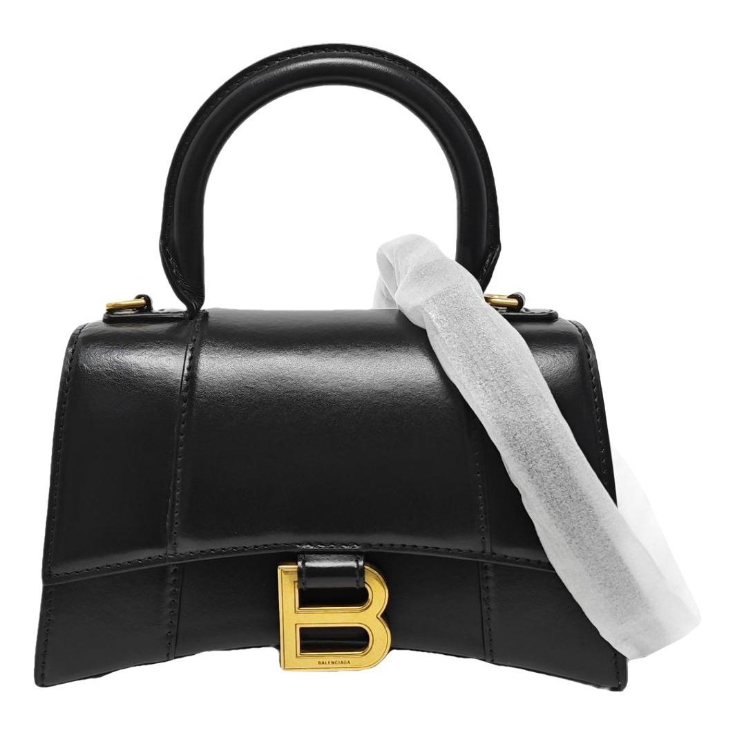 Hourglass leather handbag
