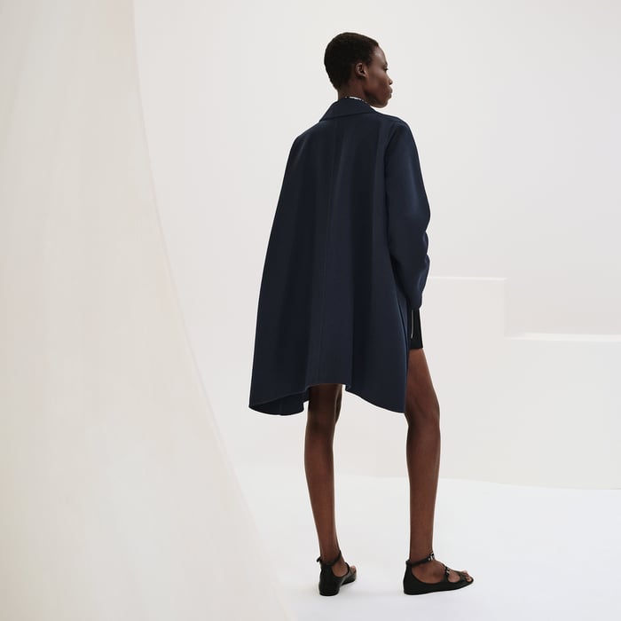 Bleu Noir Wool Zipped Coat