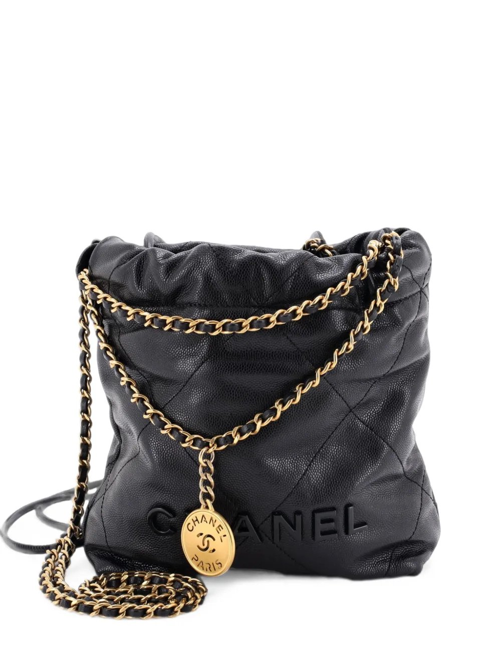 22 Chain Quilted Caviar Mini hobo bag