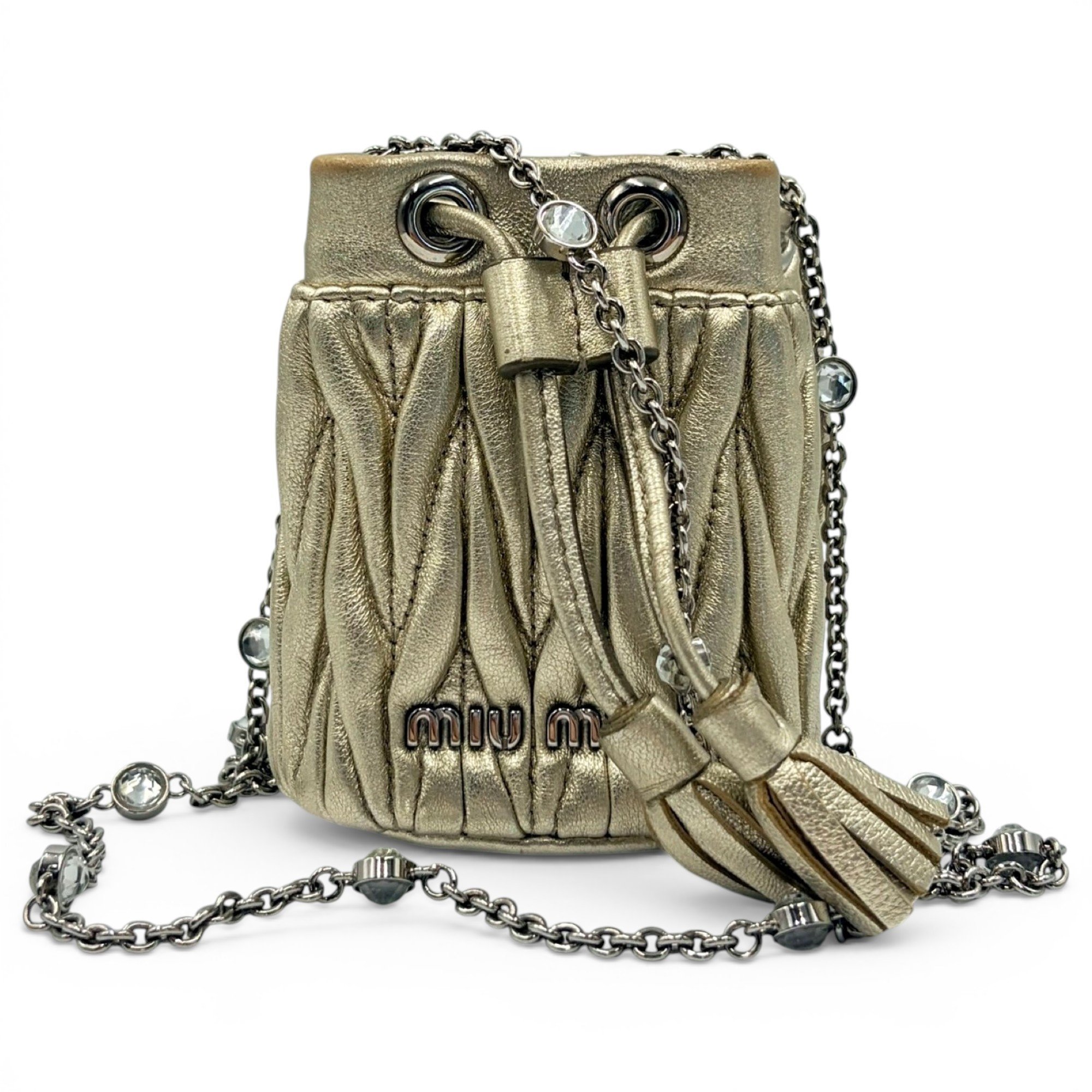 Matelassé leather mini bag
