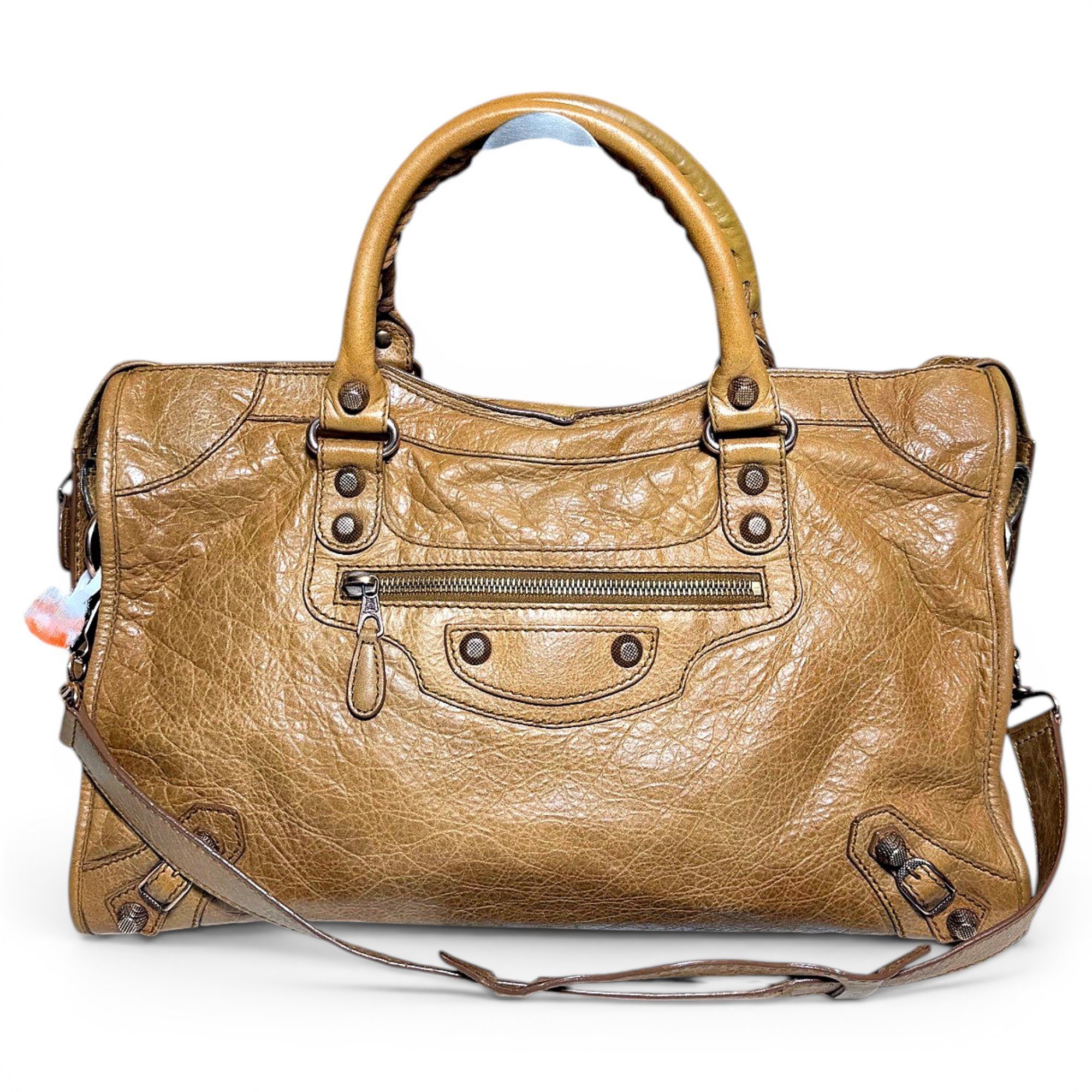 City leather handbag