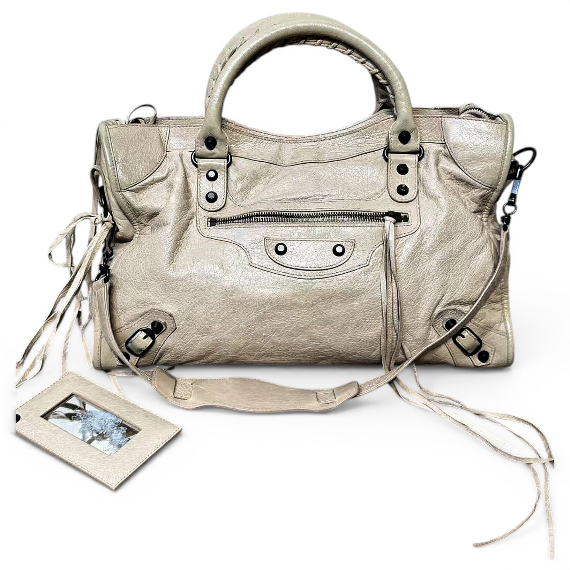 City leather handbag