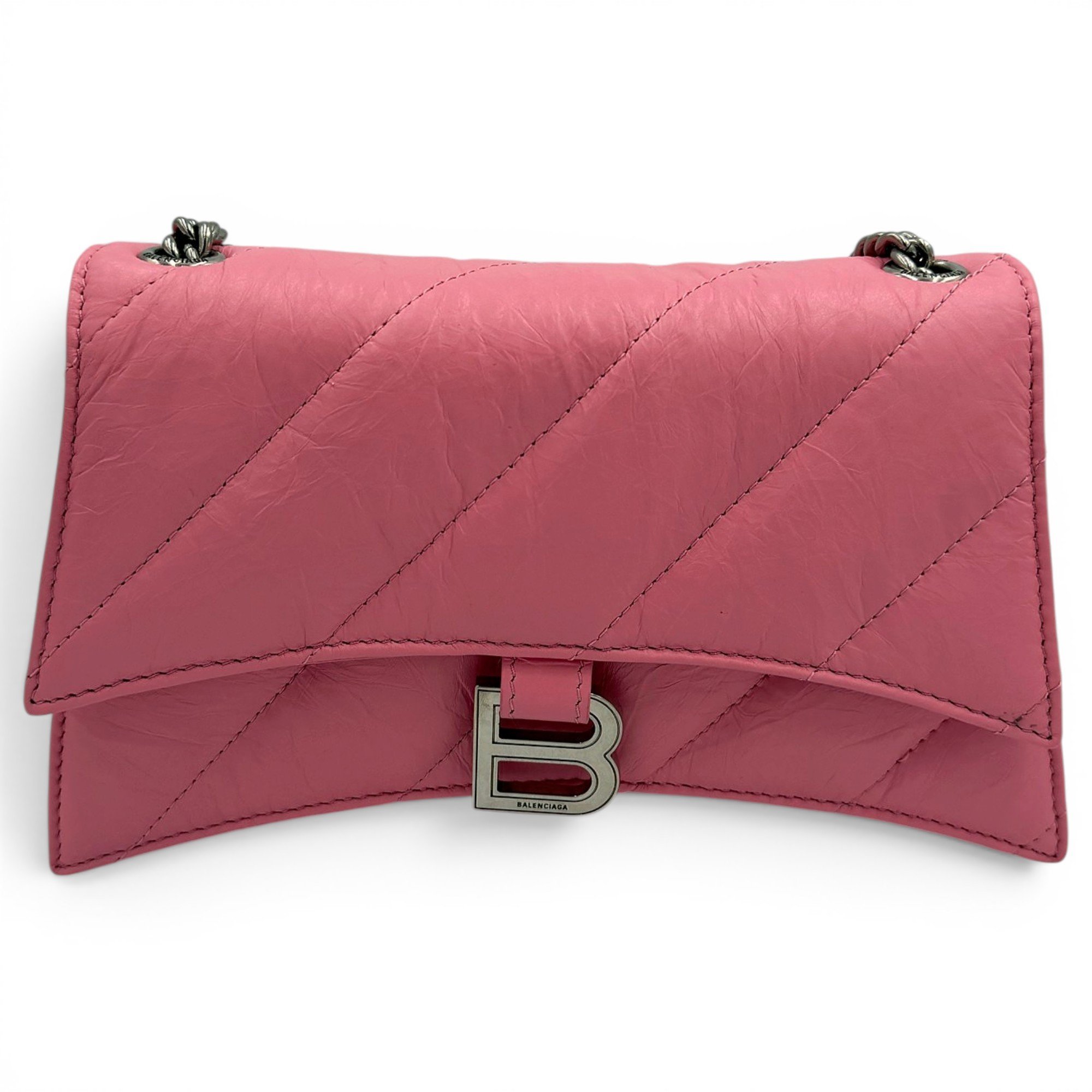 Hourglass leather handbag