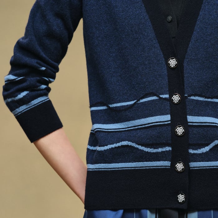 Bleu Lagune Long-sleeve Cardigan