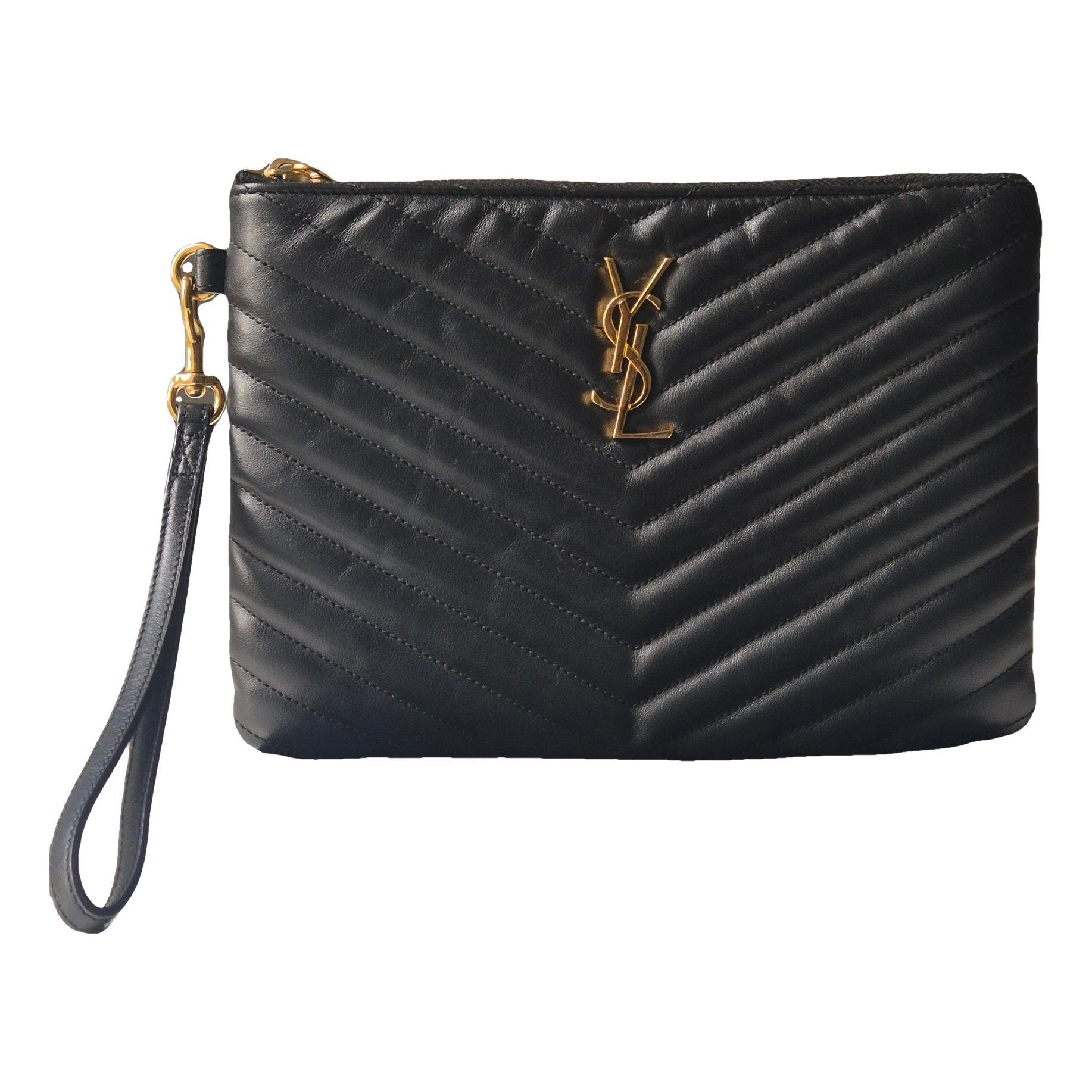 Leather clutch bag