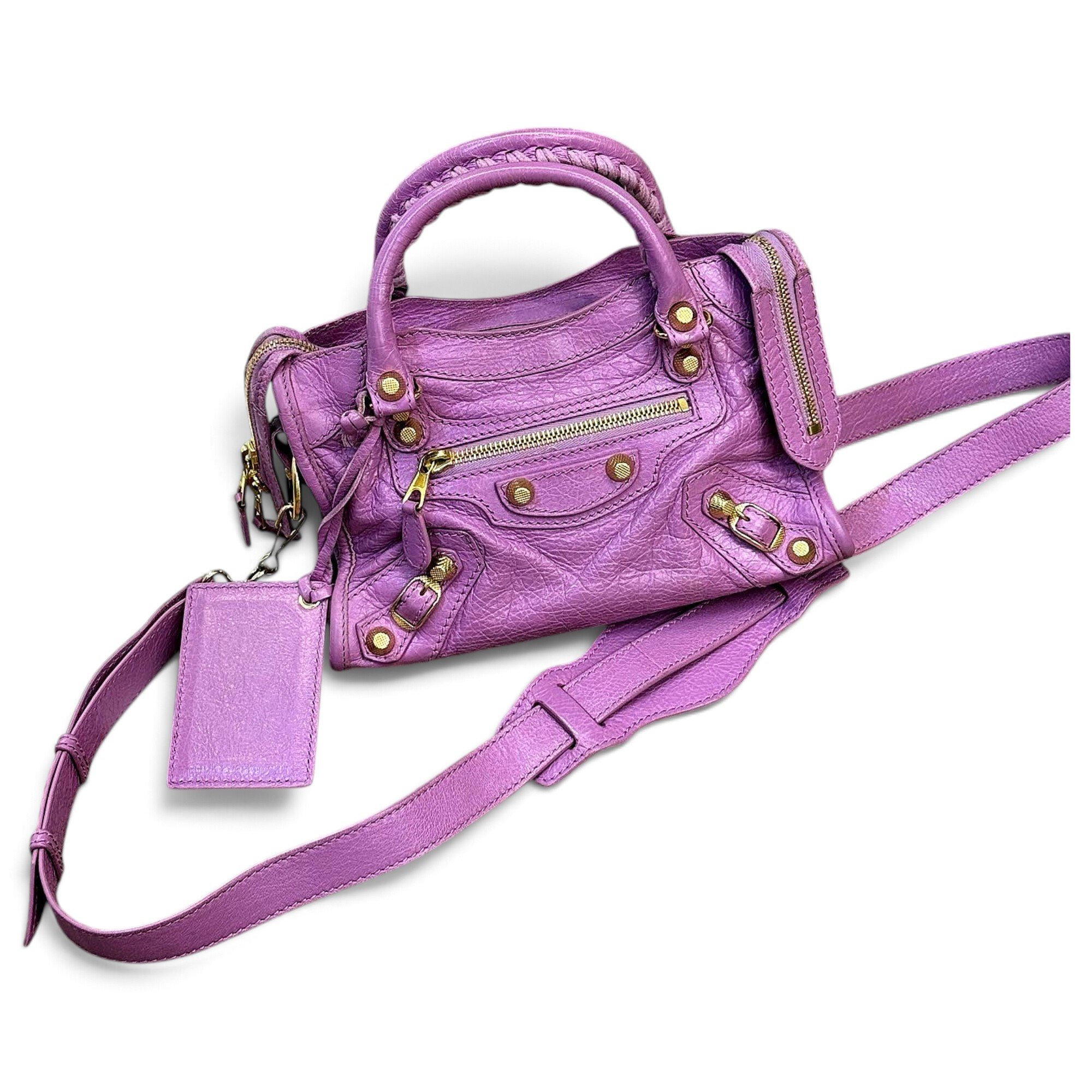 City leather handbag