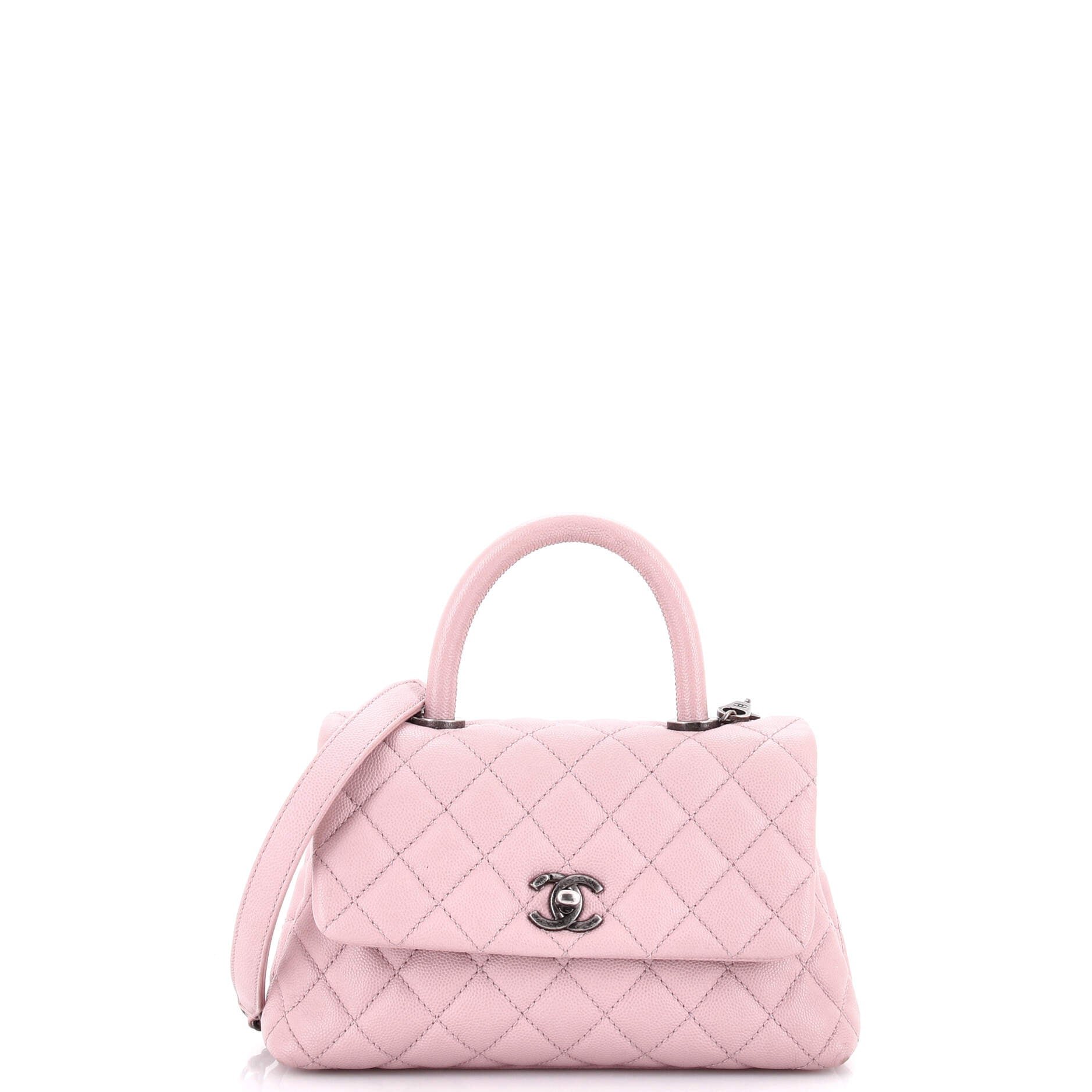Coco Top Handle Bag Quilted Caviar Mini