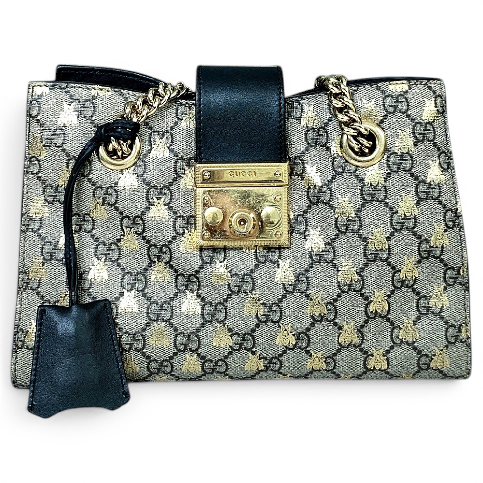 Padlock leather handbag