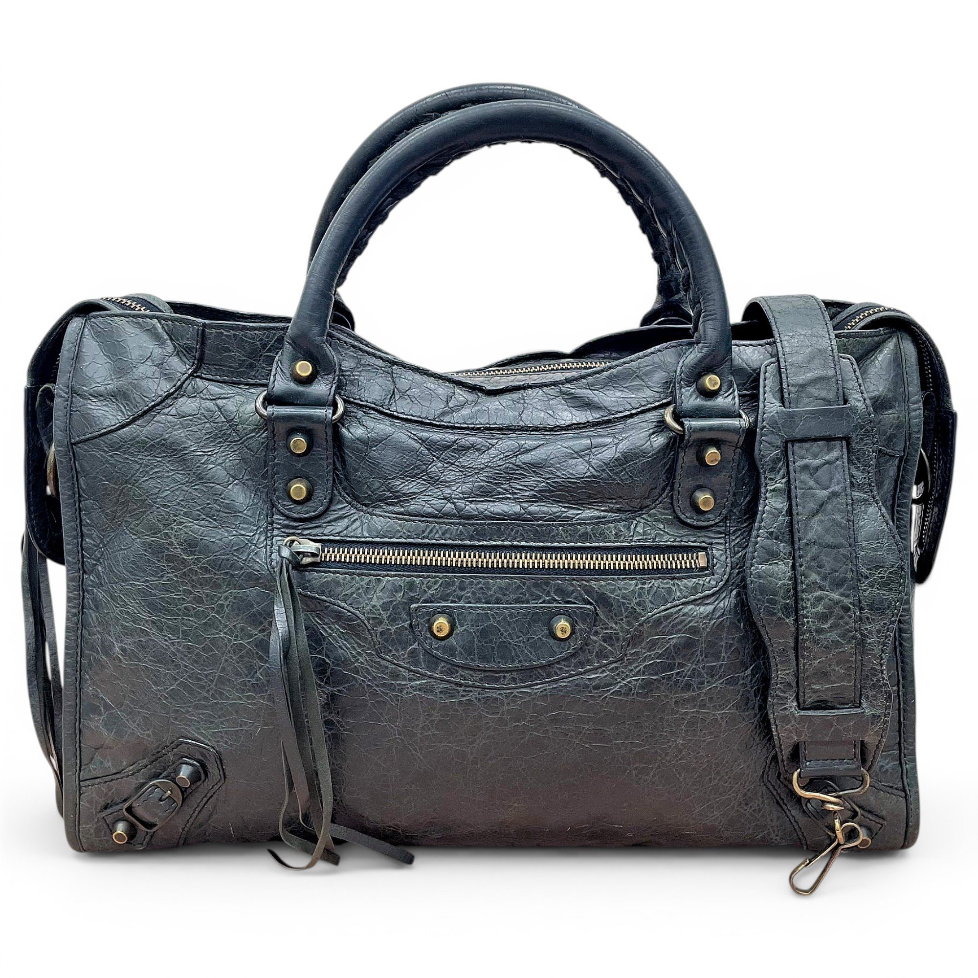 City leather handbag