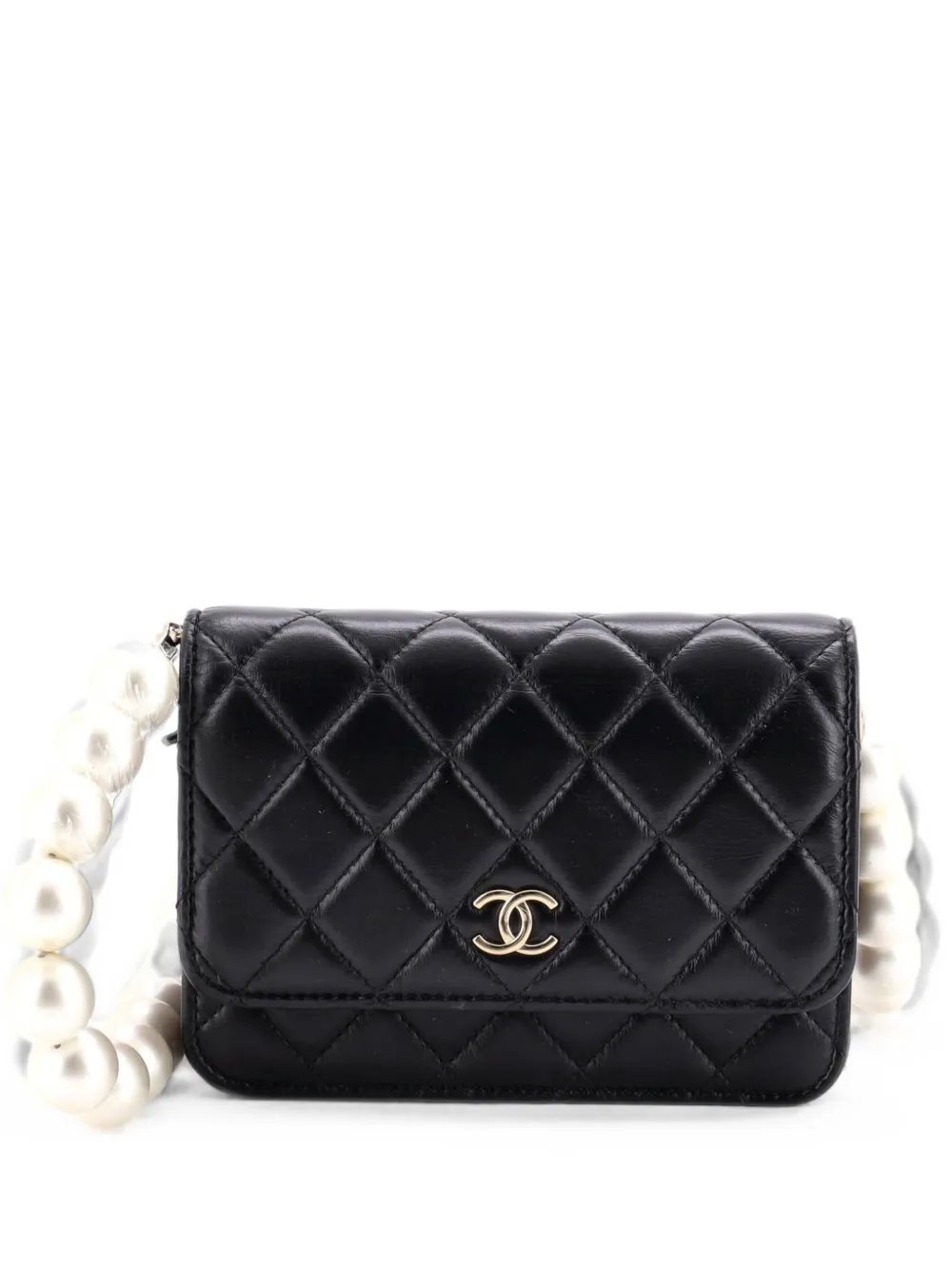 Chanel Pearl Strap CC Wallet on Chain Quilted Calfskin Mini crossbody bag
