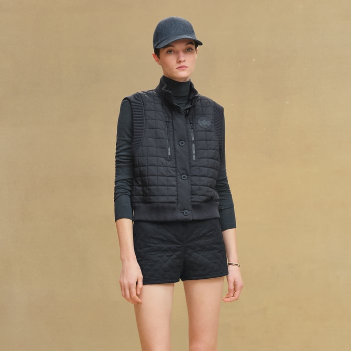 Bleu Noir Quilted Sleeveless Bomber Jacket