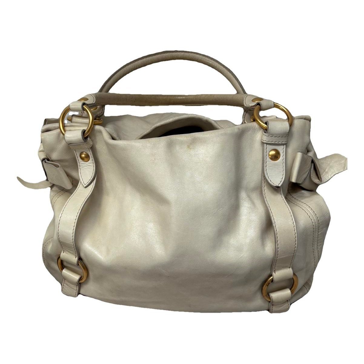 Bow bag leather handbag