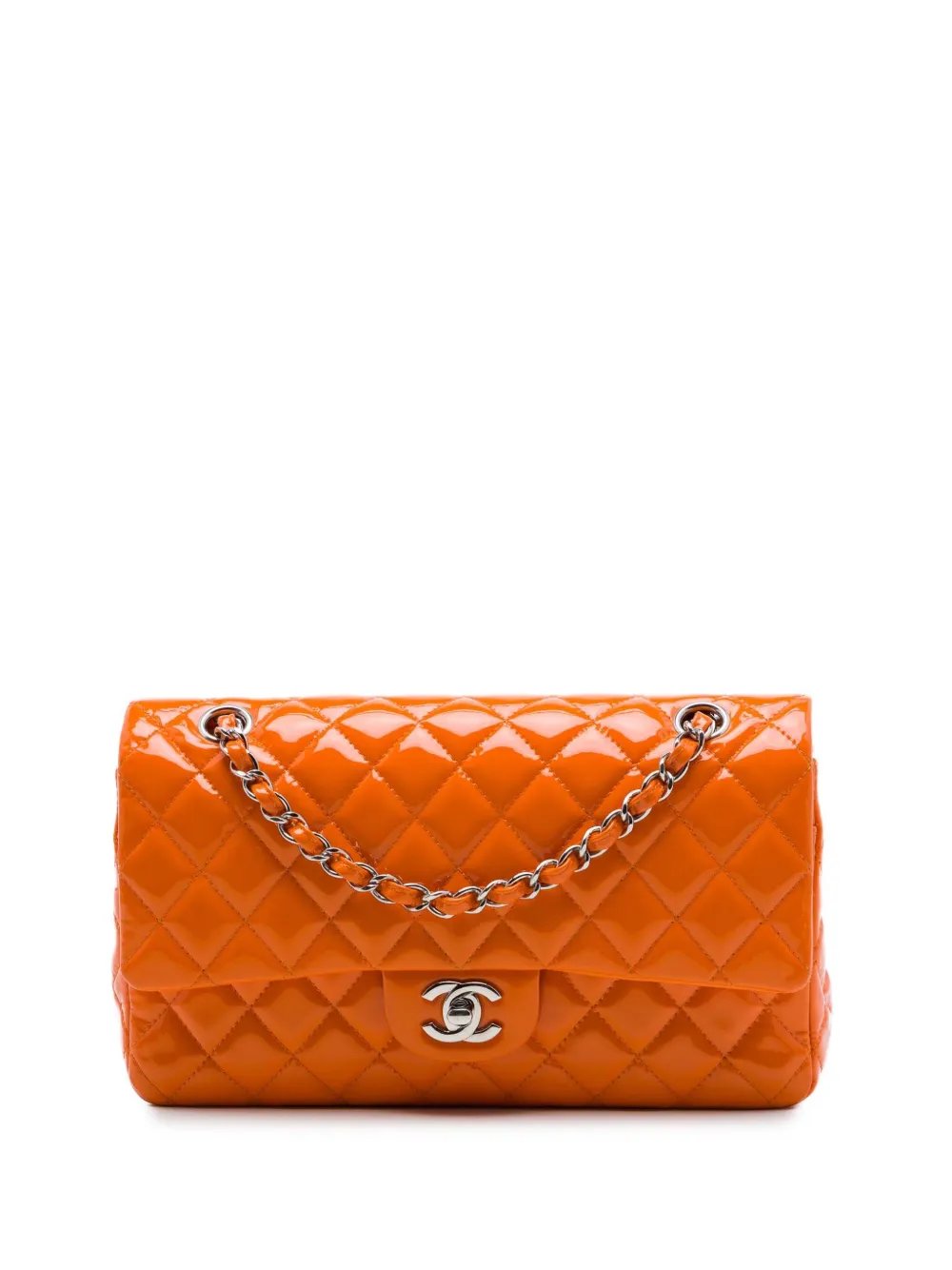 2014 Medium Classic Patent Double Flap shoulder bag