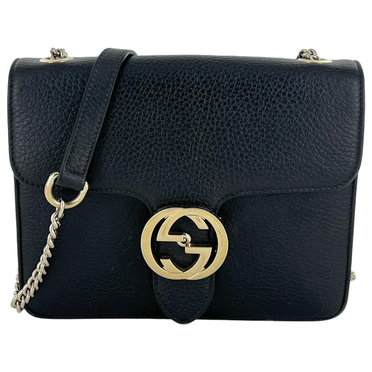 Interlocking leather crossbody bag