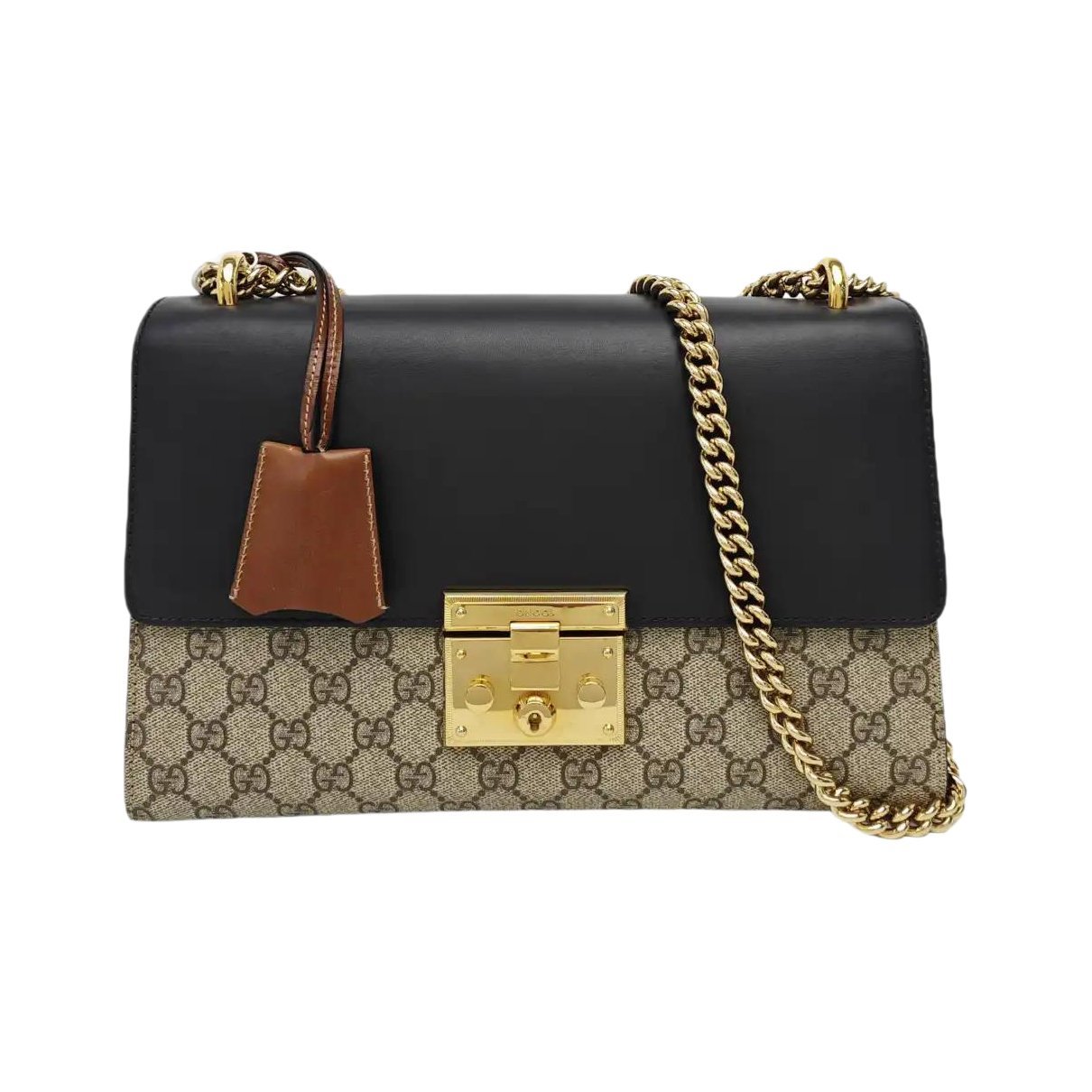Padlock leather handbag