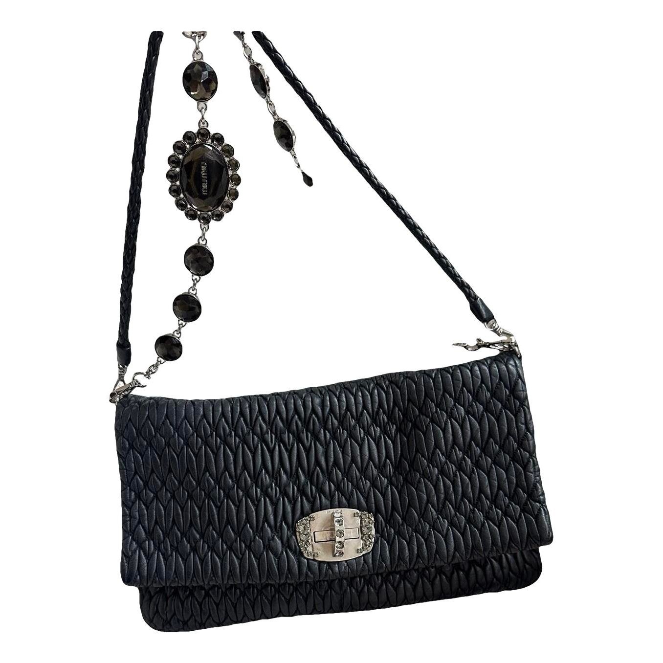 Miu Crystal leather handbag