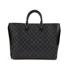 Louis Vuitton Black Monogram Eclipse Coated Canvas Grand Sac Silver Hardware, 2021