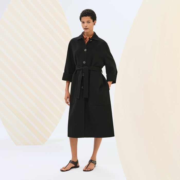 Noir Cashmere Wrap Coat