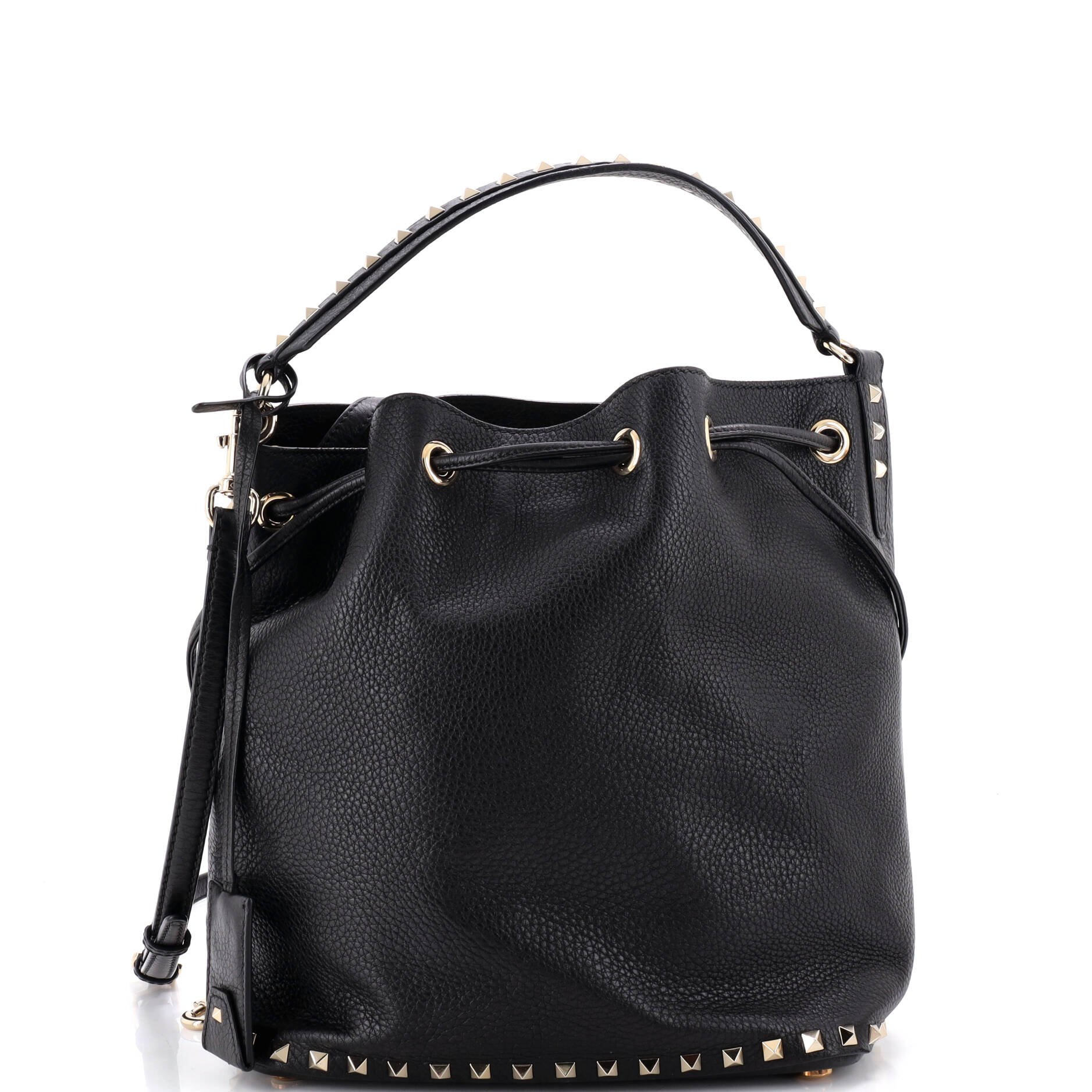 Rockstud Top Handle Bucket Bag Leather Medium
