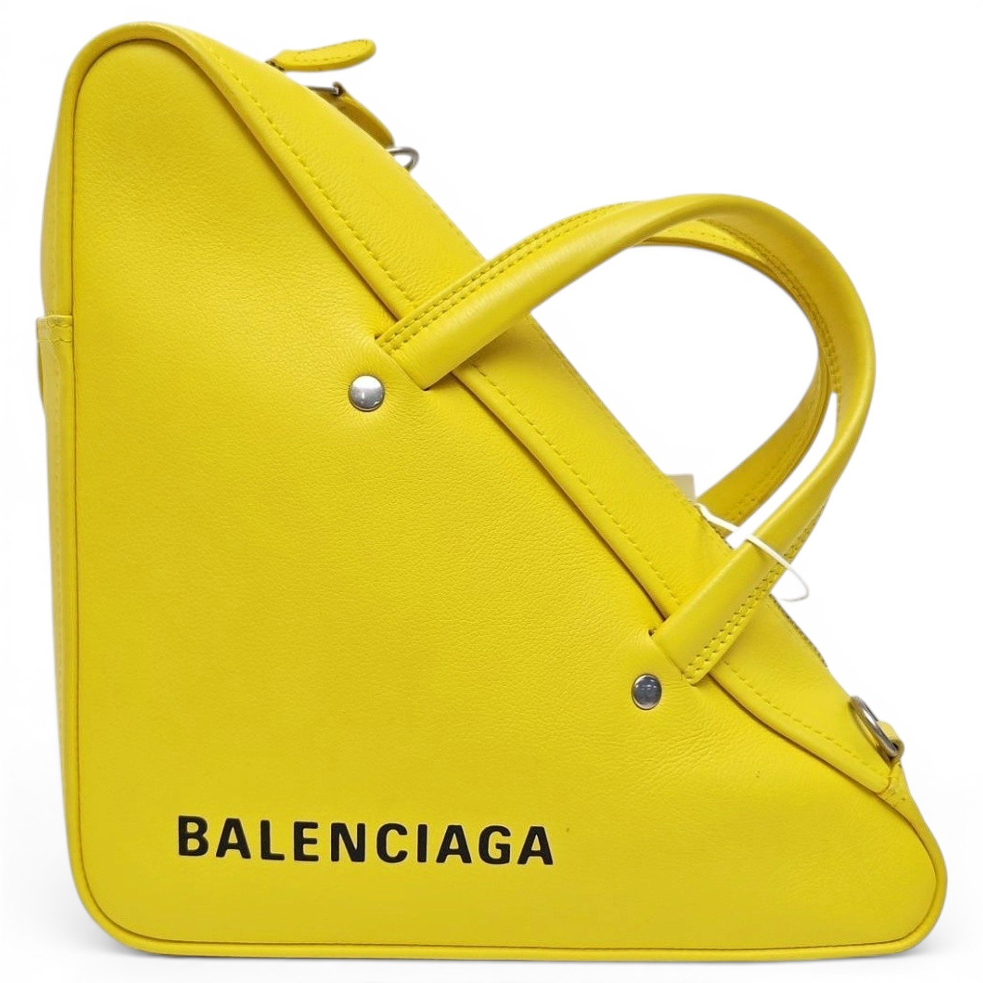 Triangle leather handbag