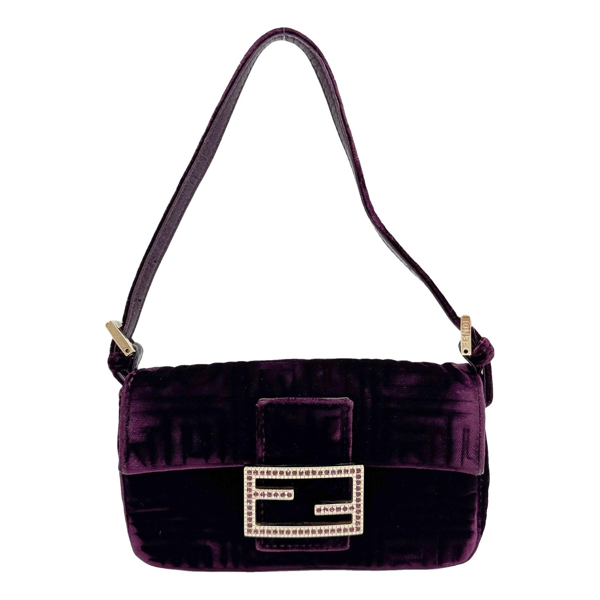 Baguette velvet mini bag
