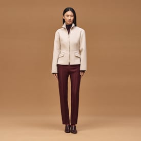 Short equestrian cashmere coat 