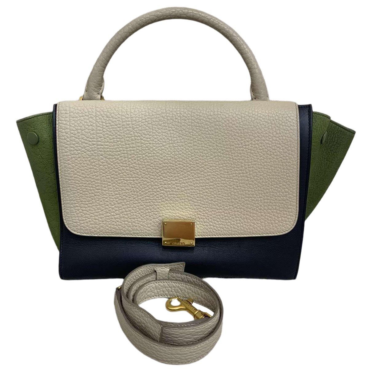 Trapèze leather handbag