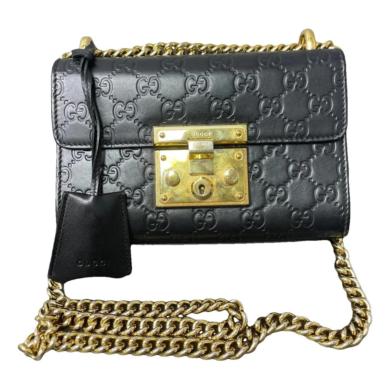 Padlock leather handbag