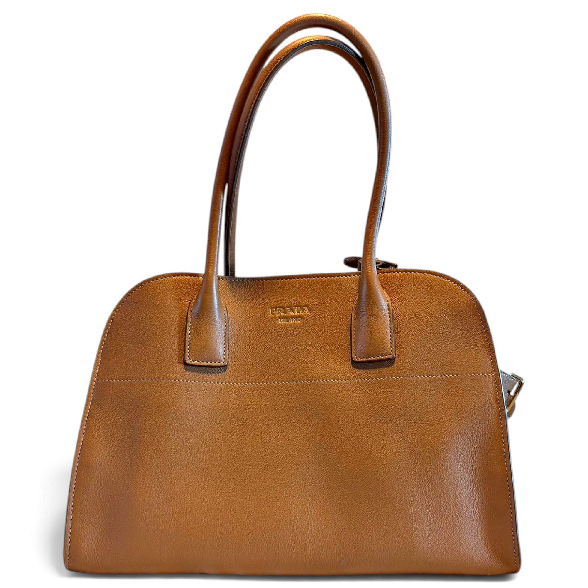 Double leather handbag