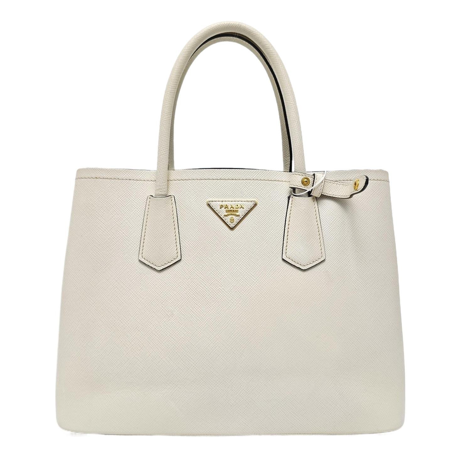 Double leather handbag