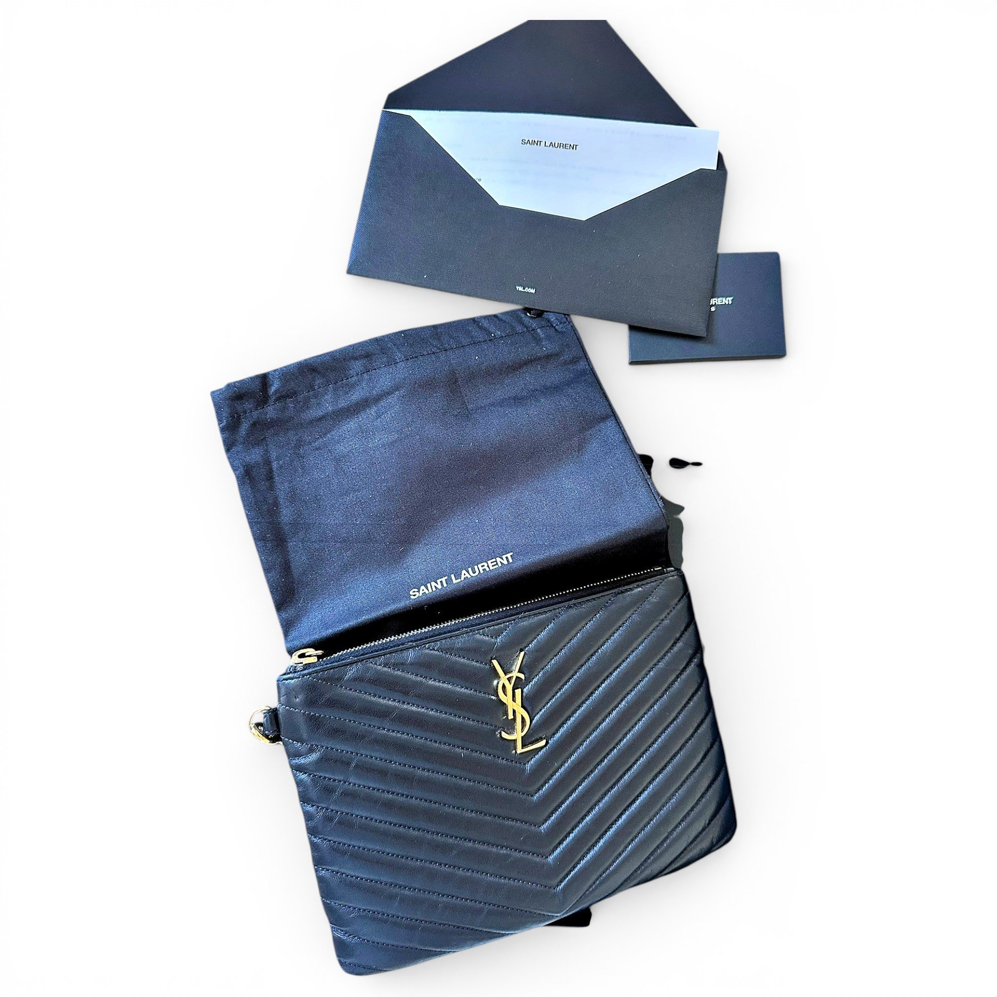 Leather clutch bag