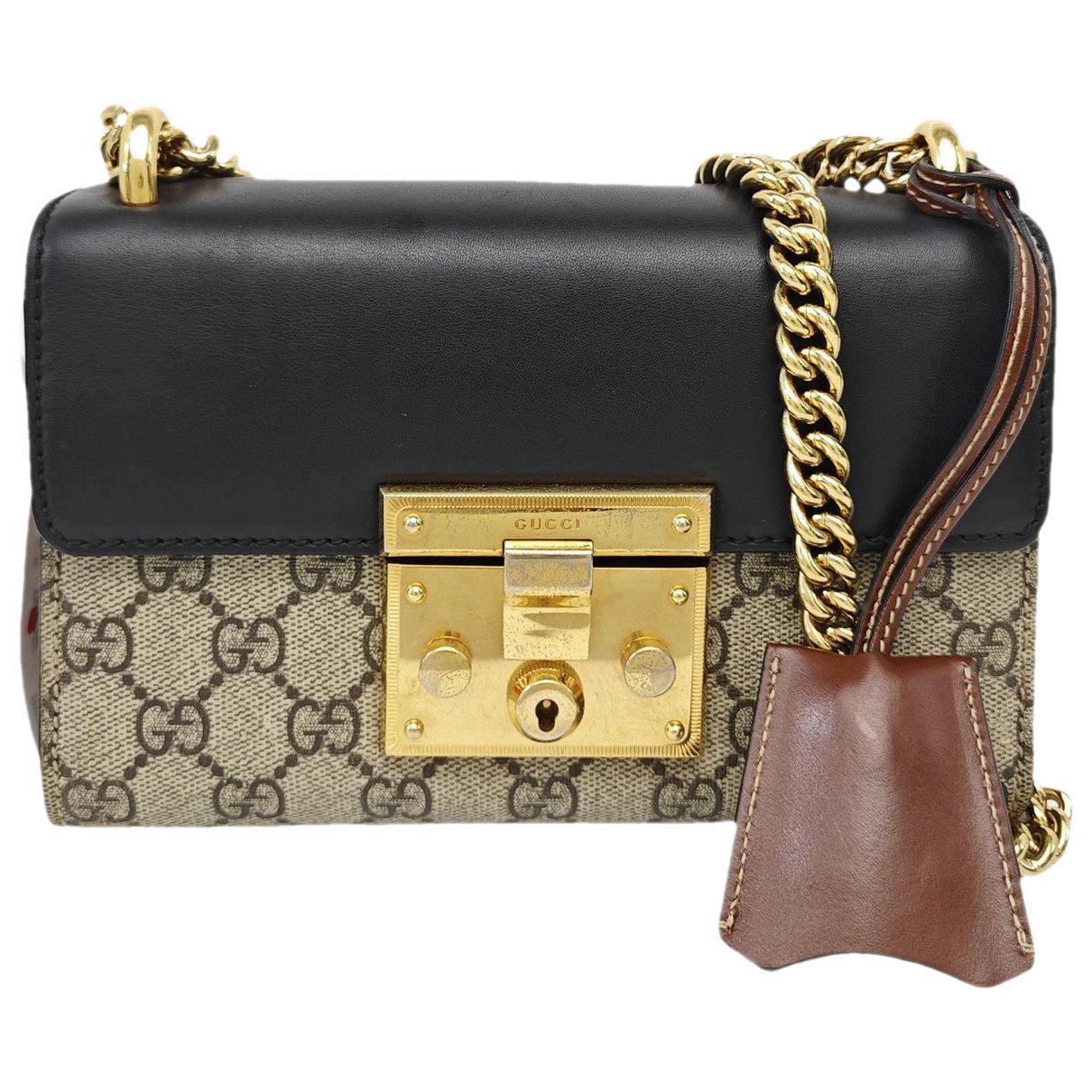 Padlock leather crossbody bag