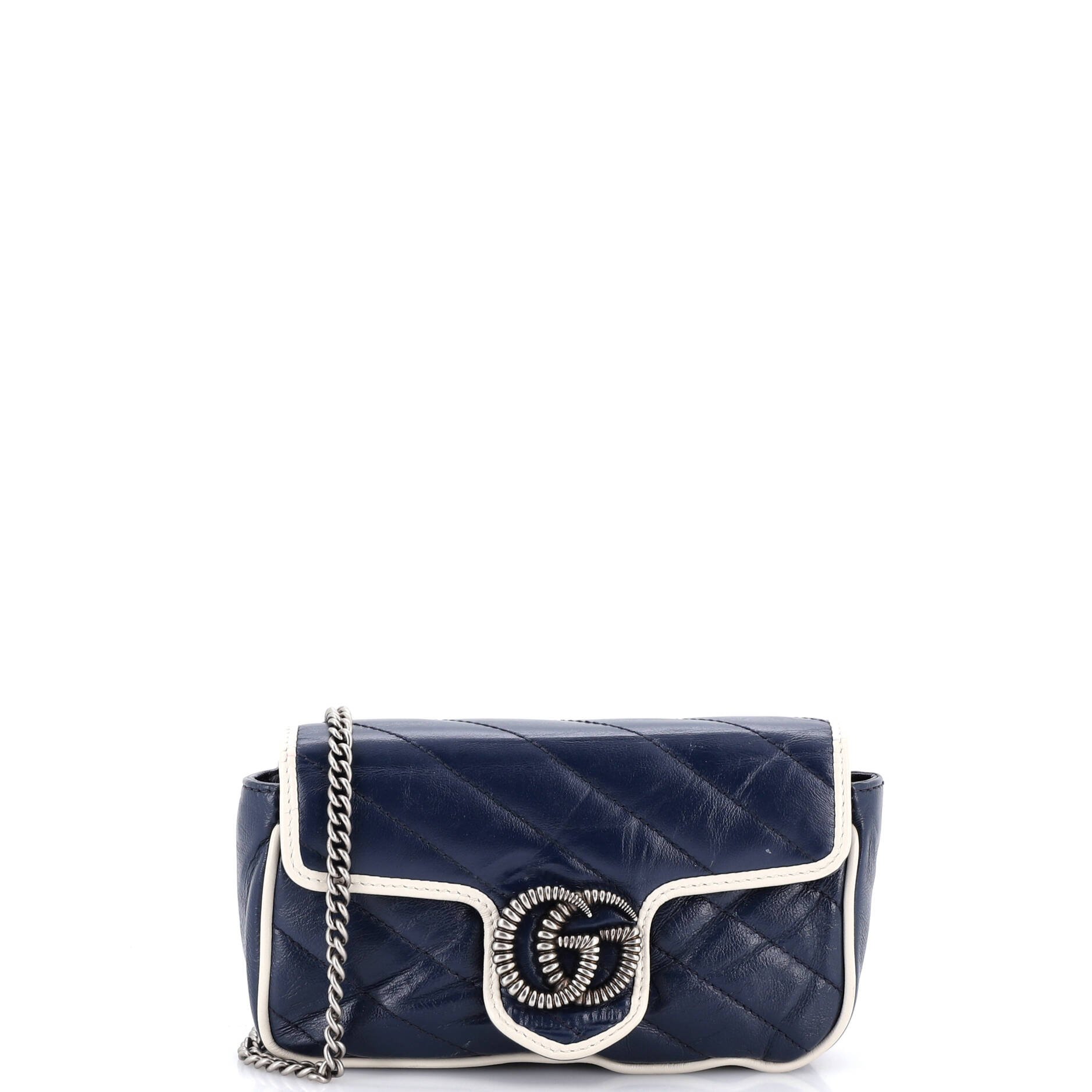 GG Marmont Flap Bag Diagonal Quilted Leather Super Mini