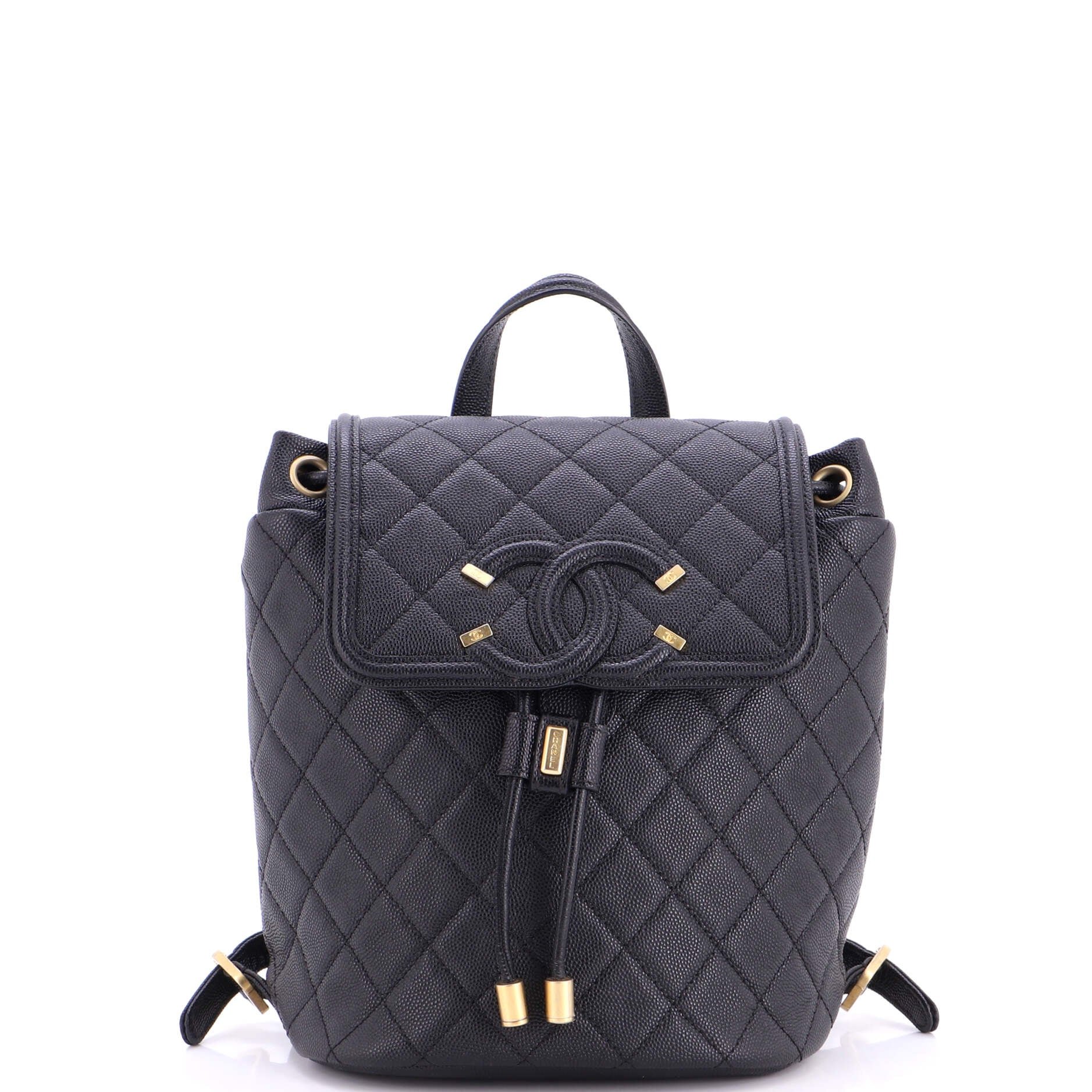 Filigree Backpack Quilted Caviar Small