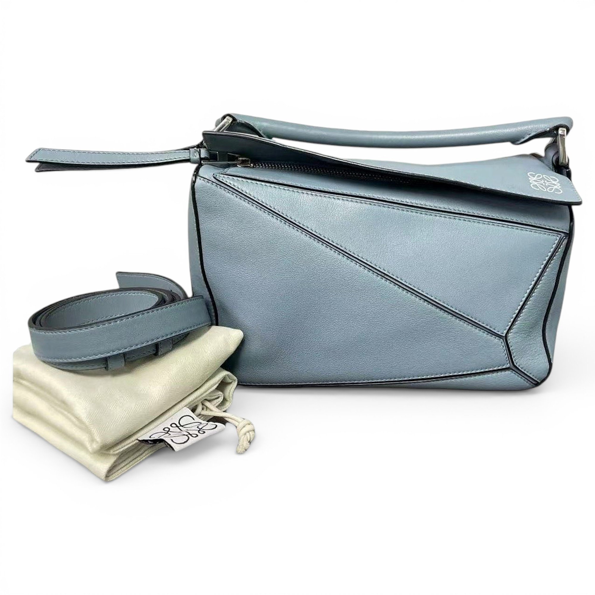 Puzzle leather handbag